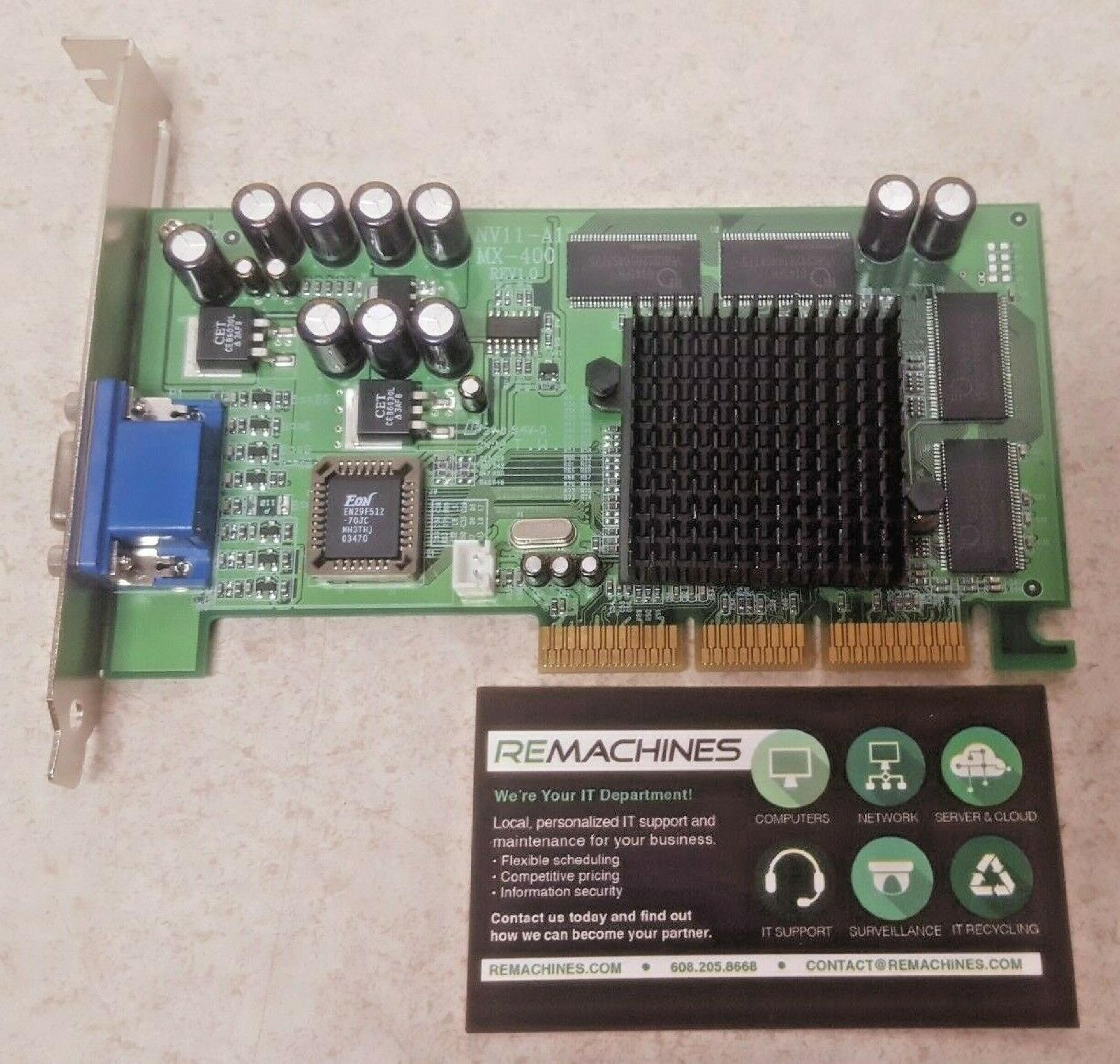 NVIDIA MX-400 64MB AGP VIDEO CARD WITH VGA OUTPUT