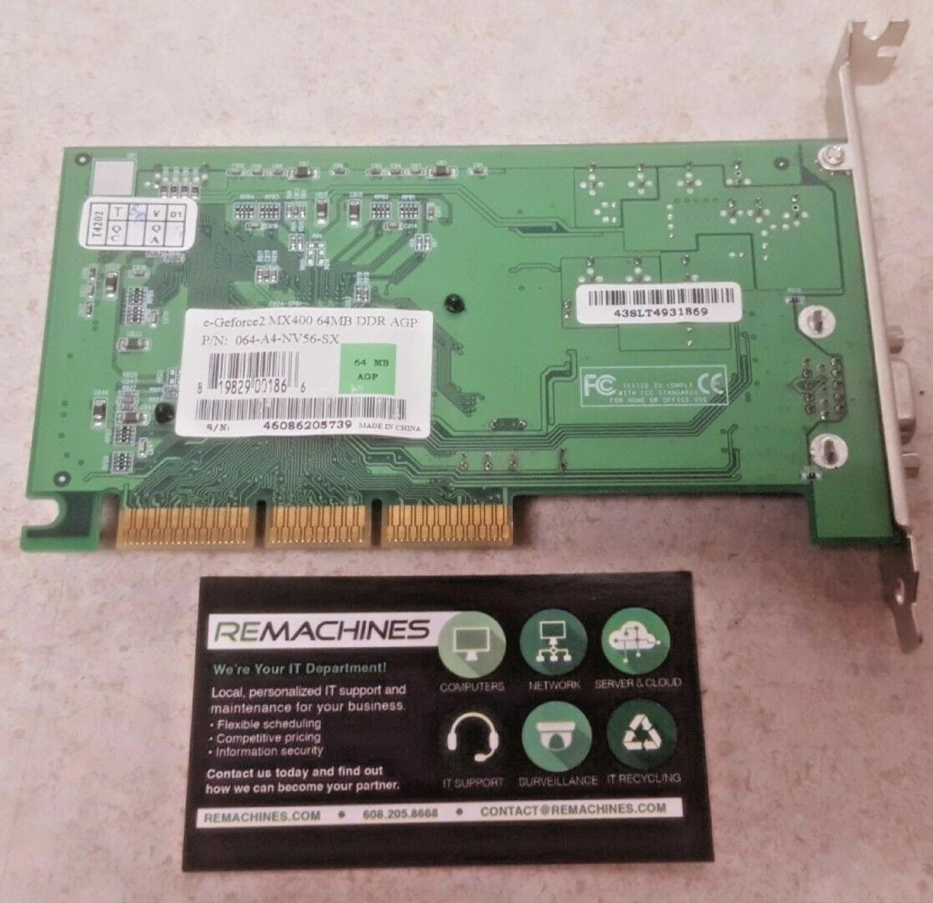 NVIDIA MX-400 64MB AGP VIDEO CARD WITH VGA OUTPUT