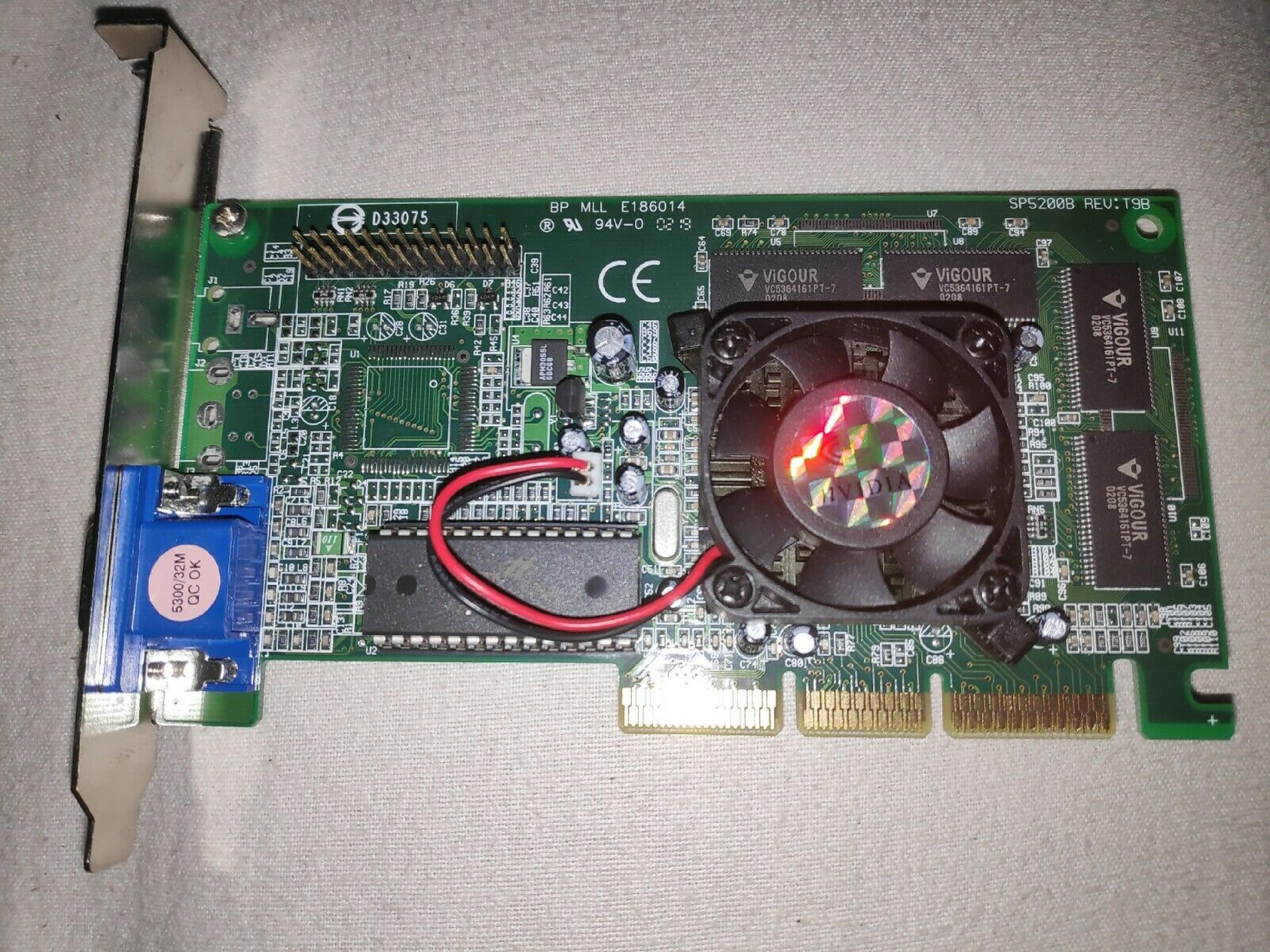 NVIDIA E-TNT2 M64 32MB AGP VIDEO CARD WITH VGA OUTPUT