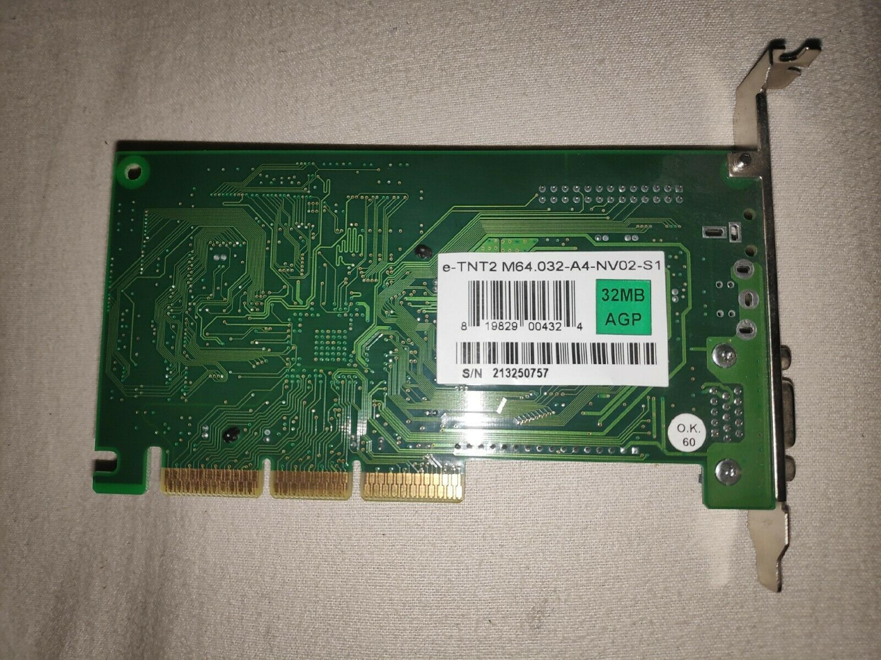 NVIDIA E-TNT2 M64 32MB AGP VIDEO CARD WITH VGA OUTPUT