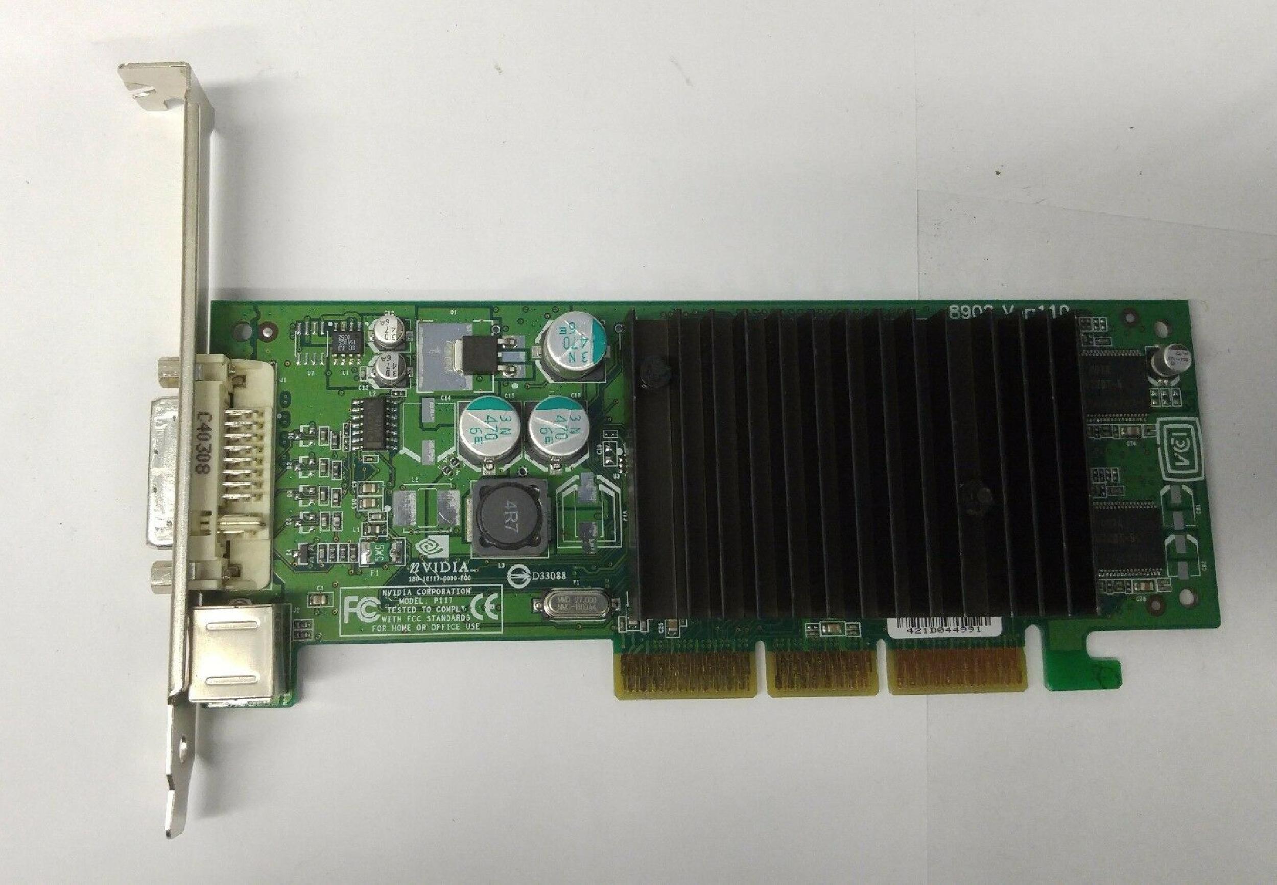 NVIDIA 8902 64MB AGP VIDEO CARD WITH S-VIDEO AND DVI OUTPUTS 8X PORTS SVIDEO OUTPUT