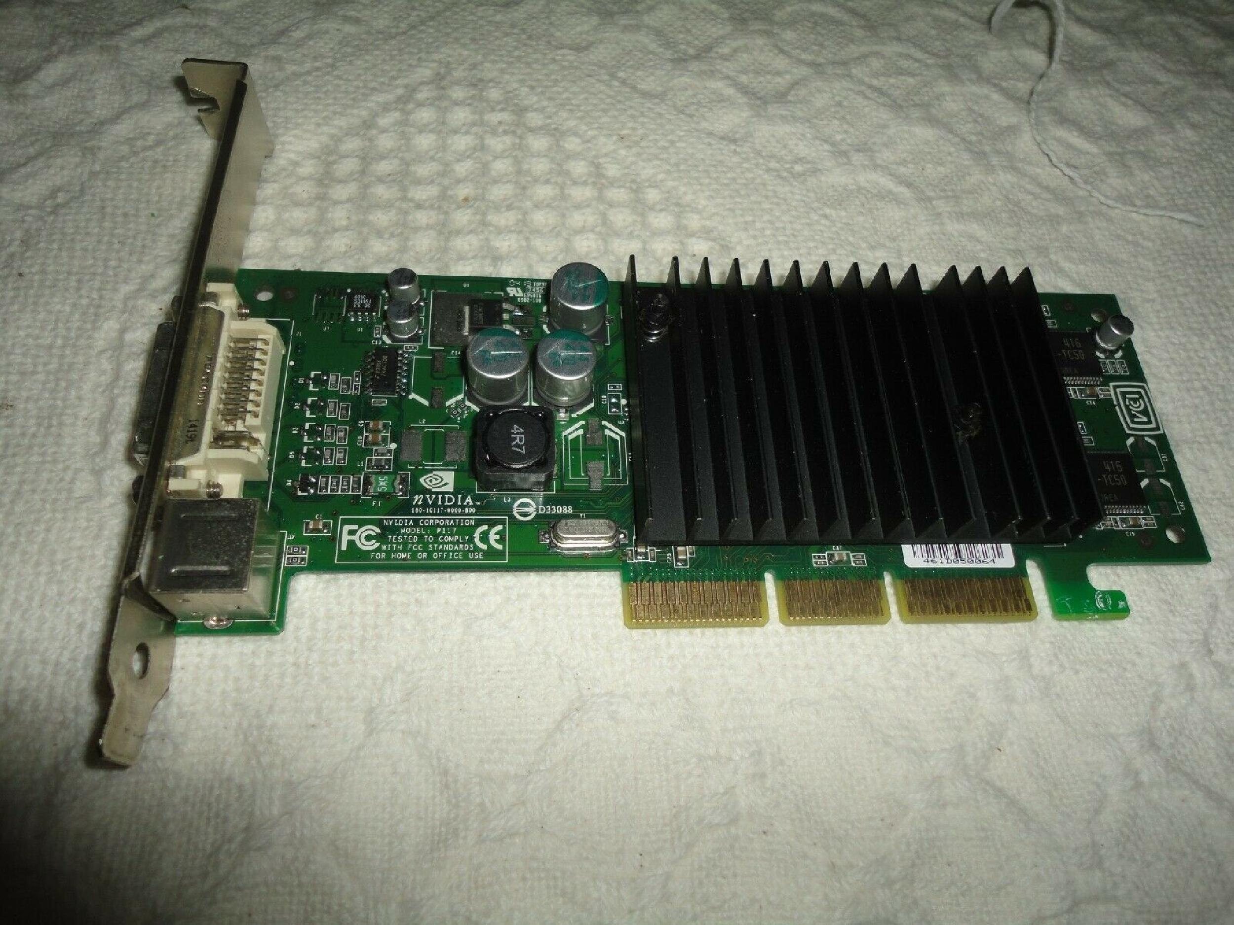 NVIDIA 8902 64MB AGP VIDEO CARD WITH S-VIDEO AND DVI OUTPUTS 8X PORTS SVIDEO OUTPUT
