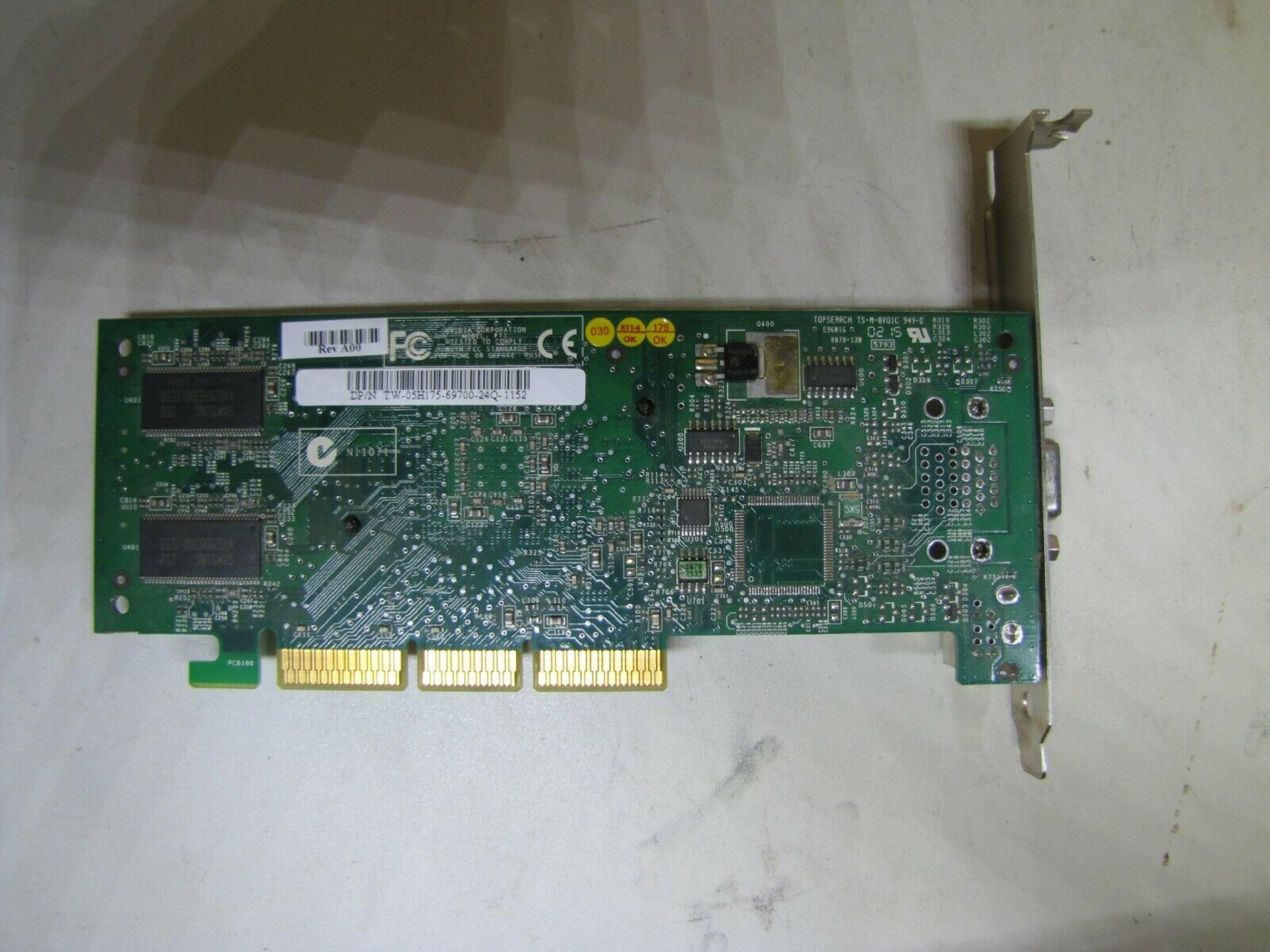 NVIDIA P73 64MB AGP VIDEO CARD WITH TV-OUT AND VGA OUTPUTS OUTPUT SVIDEO