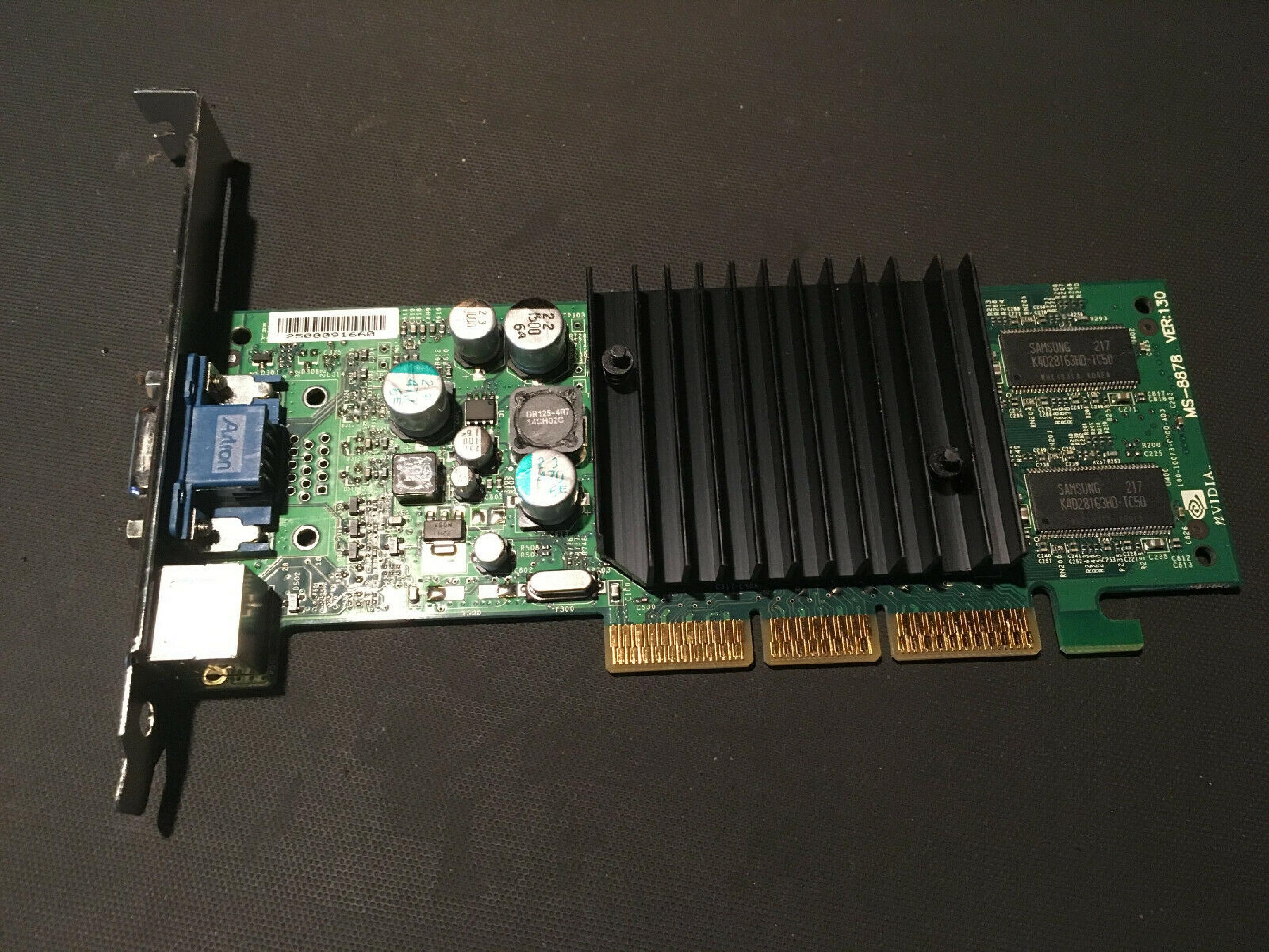 NVIDIA P73 64MB AGP VIDEO CARD WITH TV-OUT AND VGA OUTPUTS OUTPUT SVIDEO