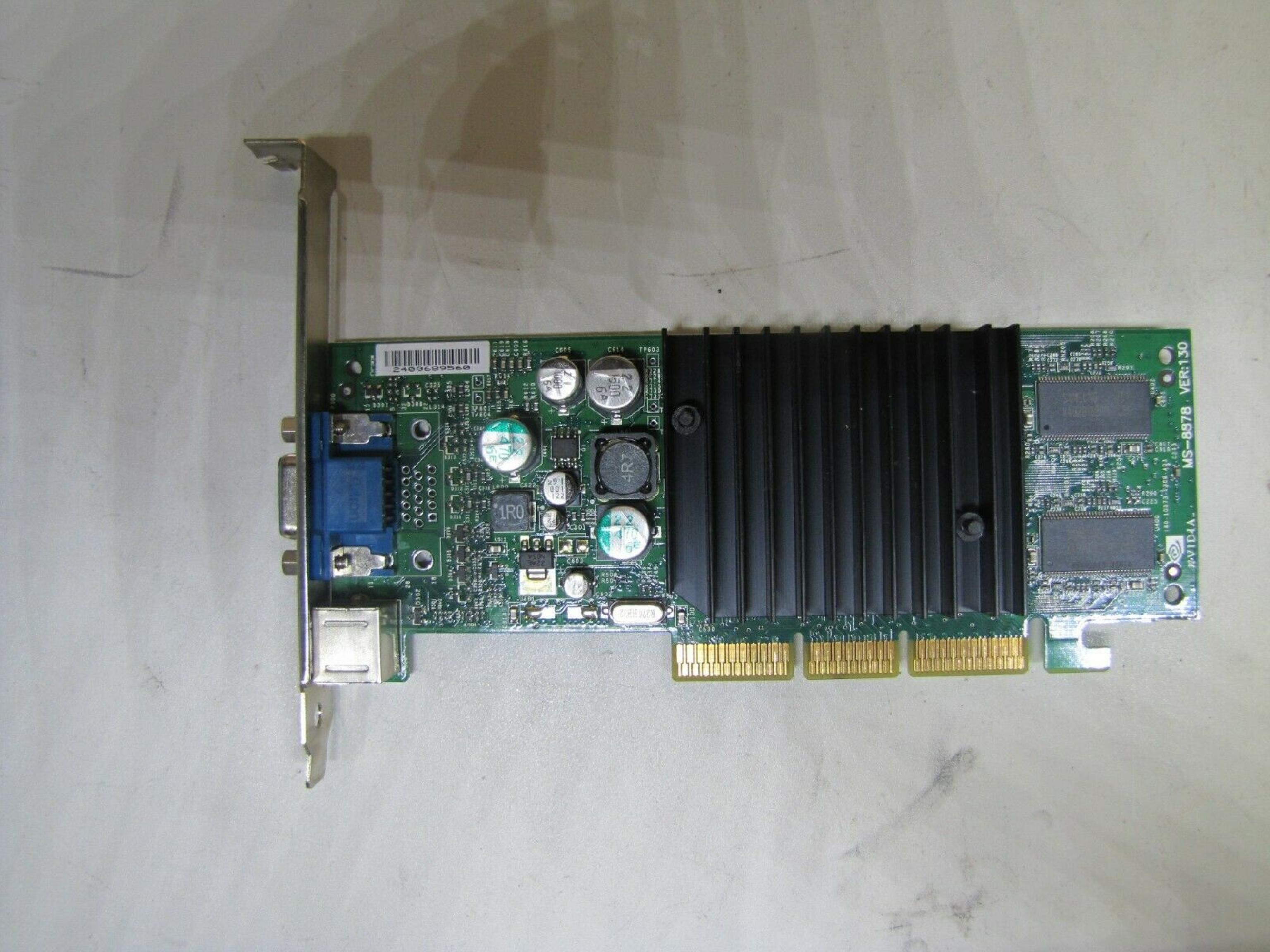 NVIDIA P73 64MB AGP VIDEO CARD WITH TV-OUT AND VGA OUTPUTS OUTPUT SVIDEO