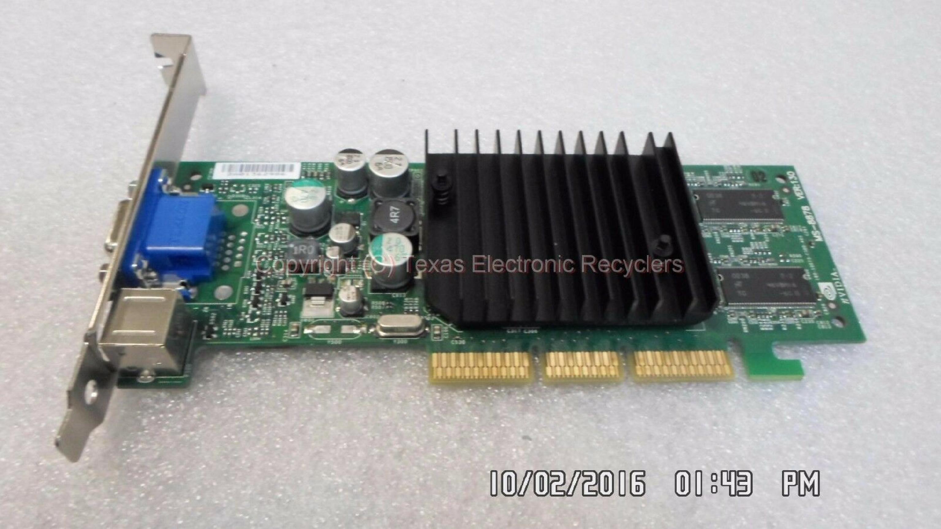 NVIDIA / COMPAQ / HEWLETT PACKARD / HP 290855-001 64MB AGP VIDEO CARD WITH TV-OUT AND VGA OUTPUTS GRAPHIC 64M TV OUT MX420 NV17