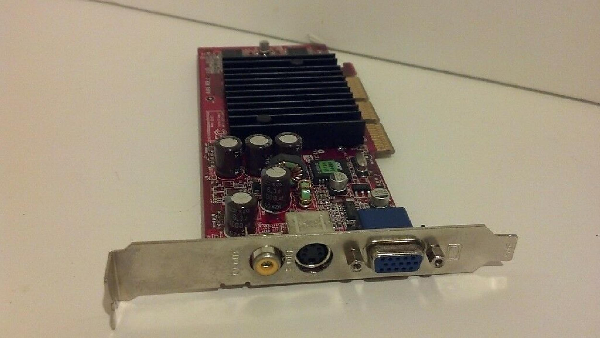 NVIDIA 8895 64MB AGP VIDEO CARD WITH VGA AVOUT AND S-VIDEO OUTPUTS