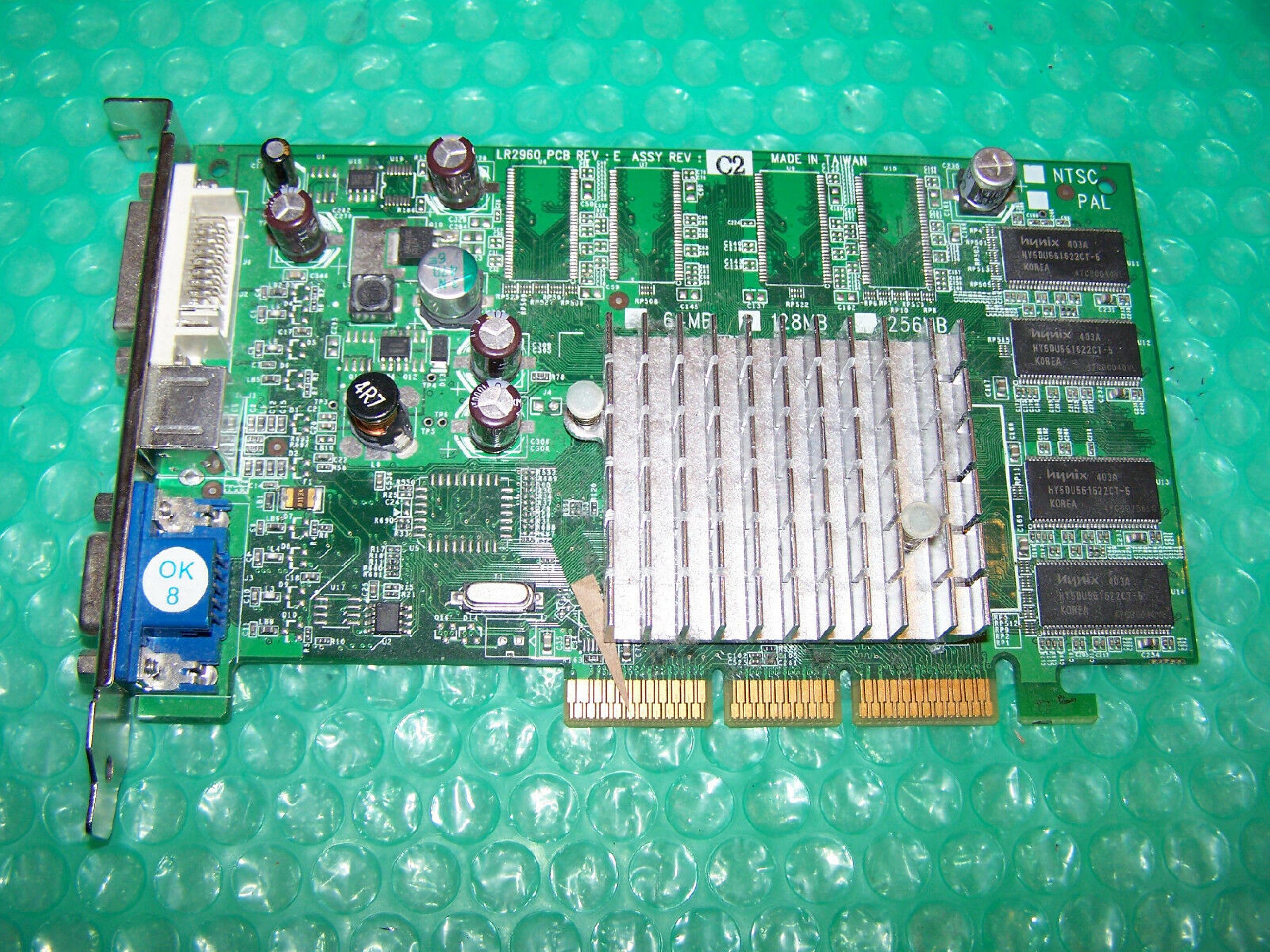 WINFAST A340 128MB AGP VIDEO CARD WITH VGA DVI AND TV-OUT OUTPUTS