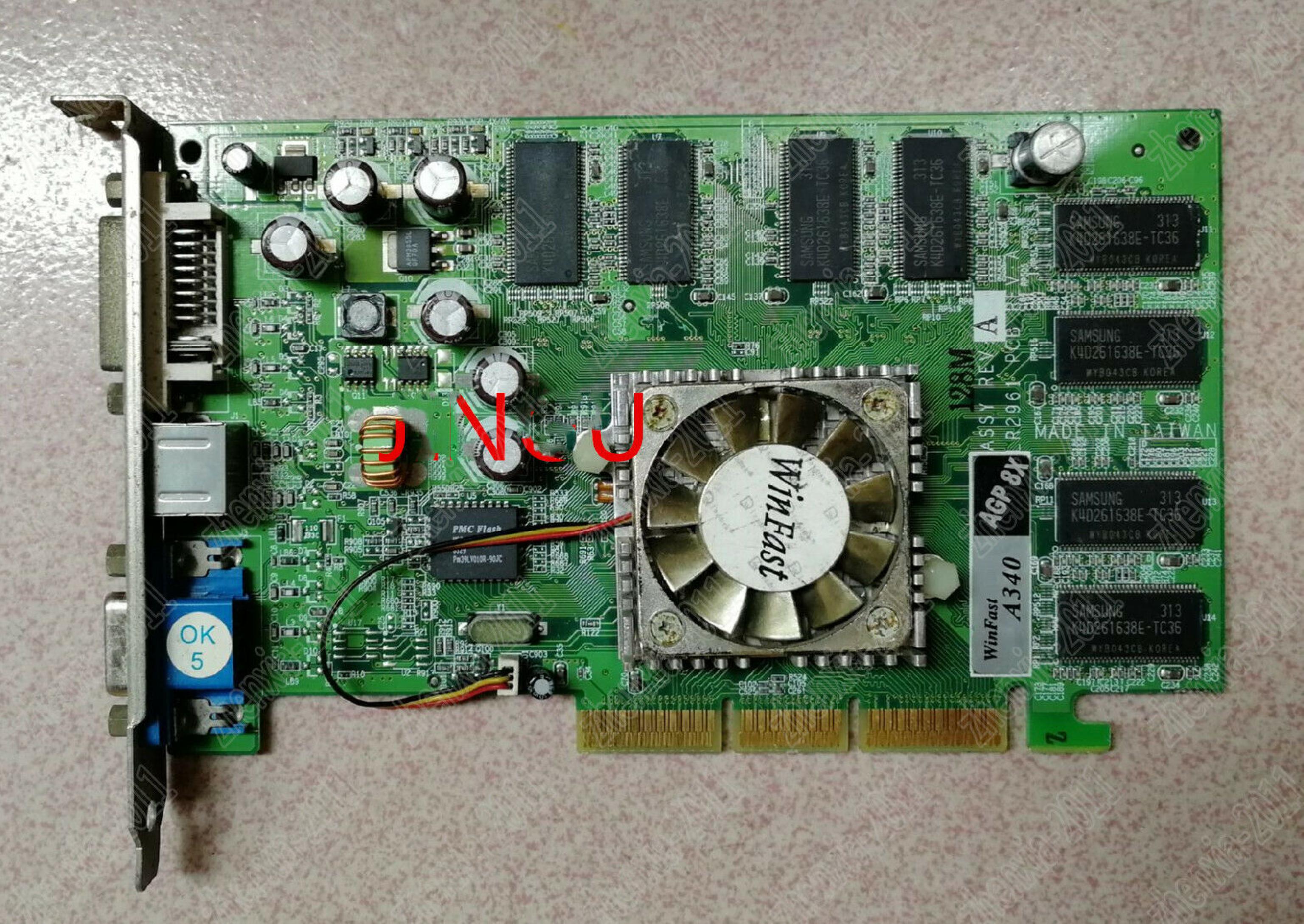 WINFAST A340 128MB AGP VIDEO CARD WITH VGA DVI AND TV-OUT OUTPUTS