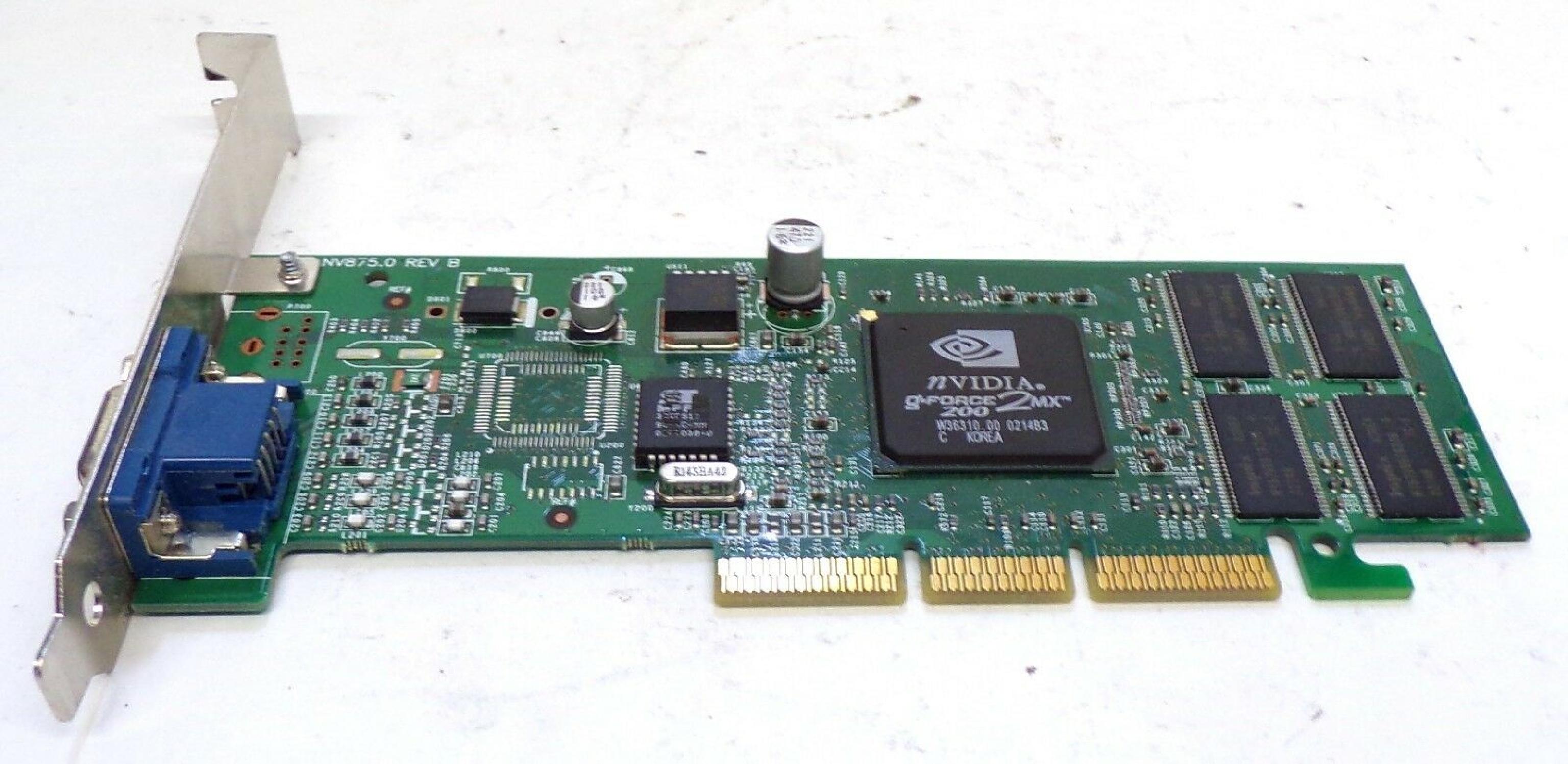 NVIDIA NV875.0 32MB AGP VIDEO CARD WITH VGA OUTPUT GFORCE2MX 200