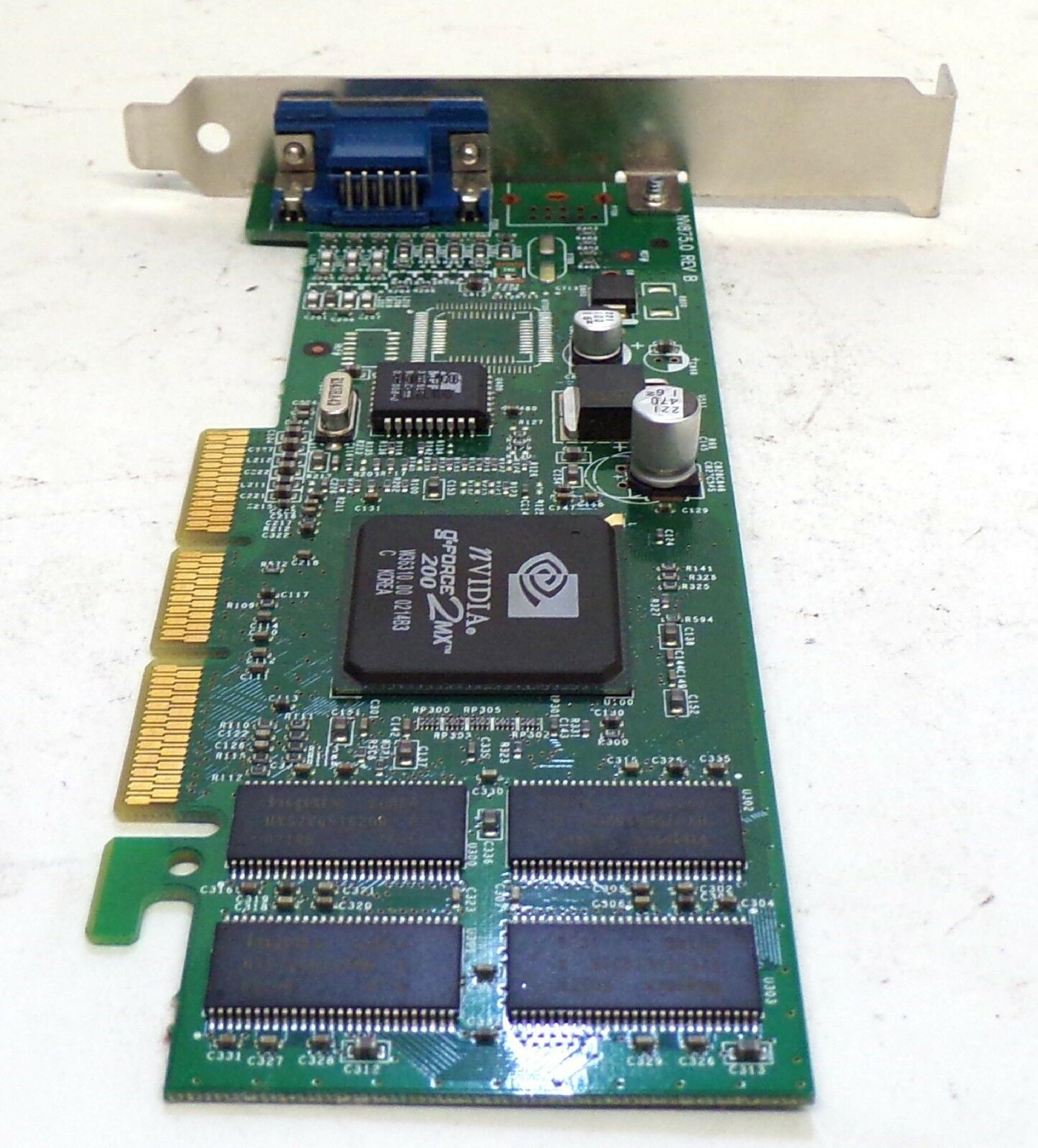 NVIDIA NV875.0 32MB AGP VIDEO CARD WITH VGA OUTPUT GFORCE2MX 200