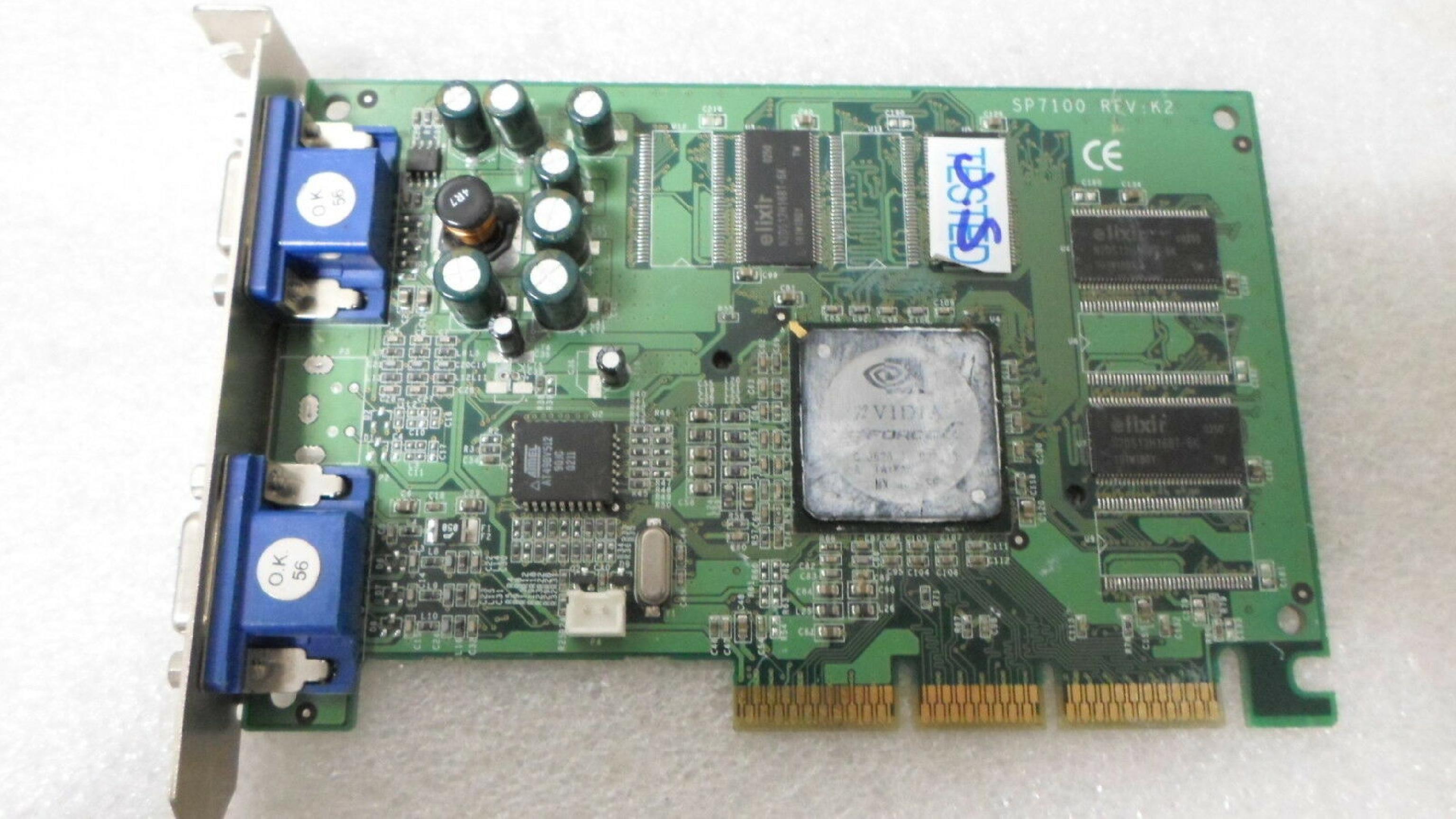 NVIDIA / GEFORCE SP7100 128MB AGP VIDEO CARD WITH VGA AND TV-OUT SP7100 REV K2 64MB