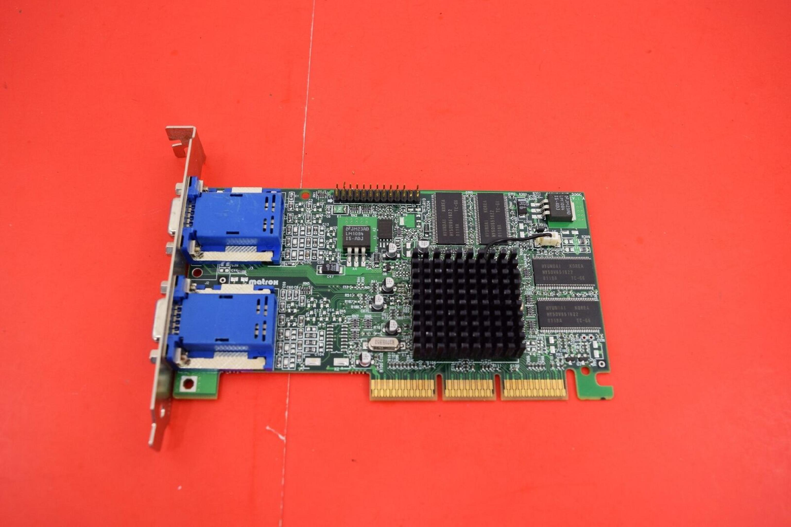 MATROX / DELL 0608UX 32MB AGP VIDEO CARD WITH DUAL VGA OUTPUTS G45 HEAD GRAPHICS CARD: FULL HEIGHT