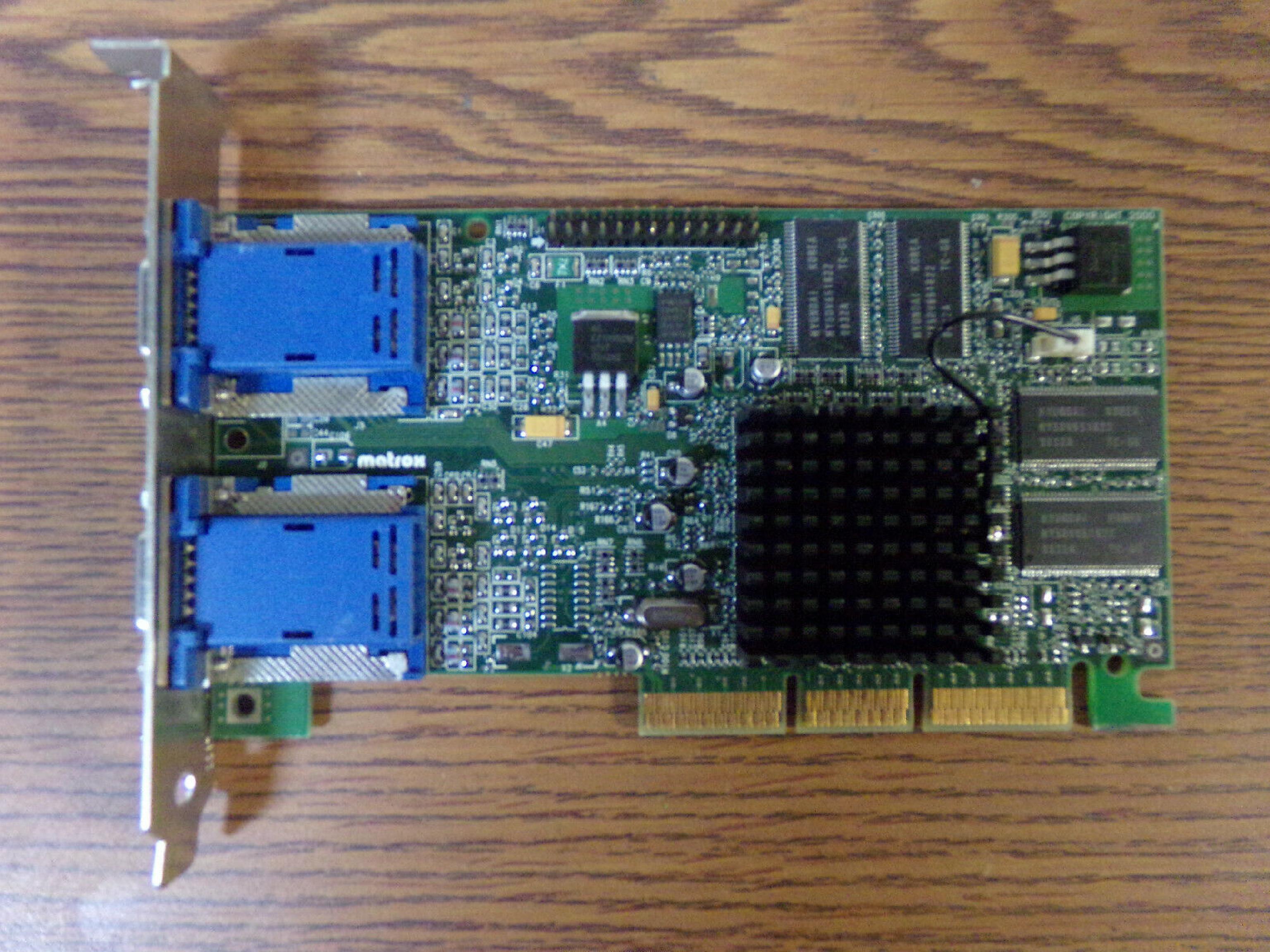 MATROX / DELL 0608UX 32MB AGP VIDEO CARD WITH DUAL VGA OUTPUTS G45 HEAD GRAPHICS CARD: FULL HEIGHT