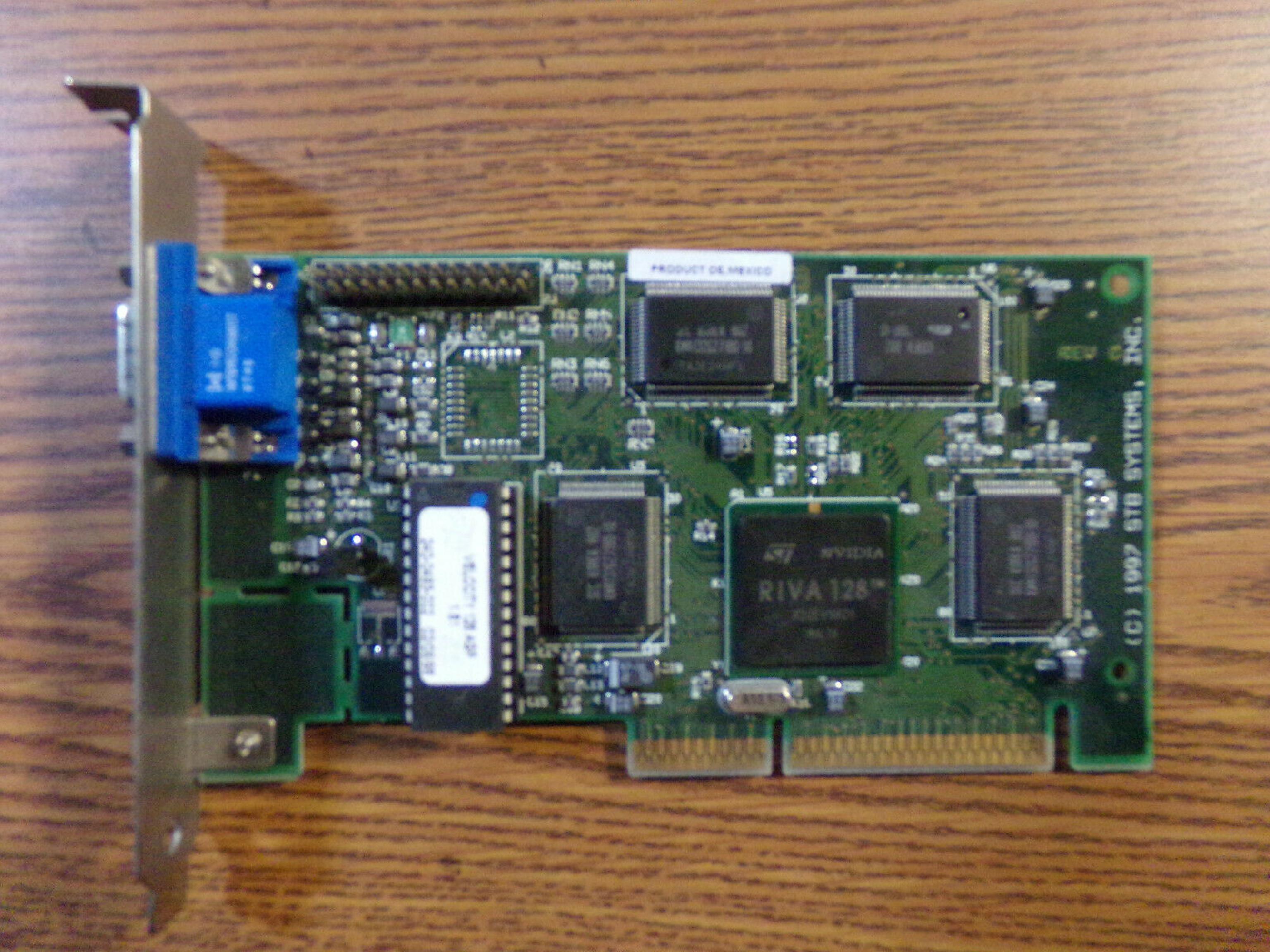 STB SYSTEMS INC 210-0276-00X 4MB AGP VIDEO CARD WITH VGA OUTPUT NVIDIA RIVA 128ZX NV3T 8MB V-128NO/TV95/1X 128 RAM VELOCITY