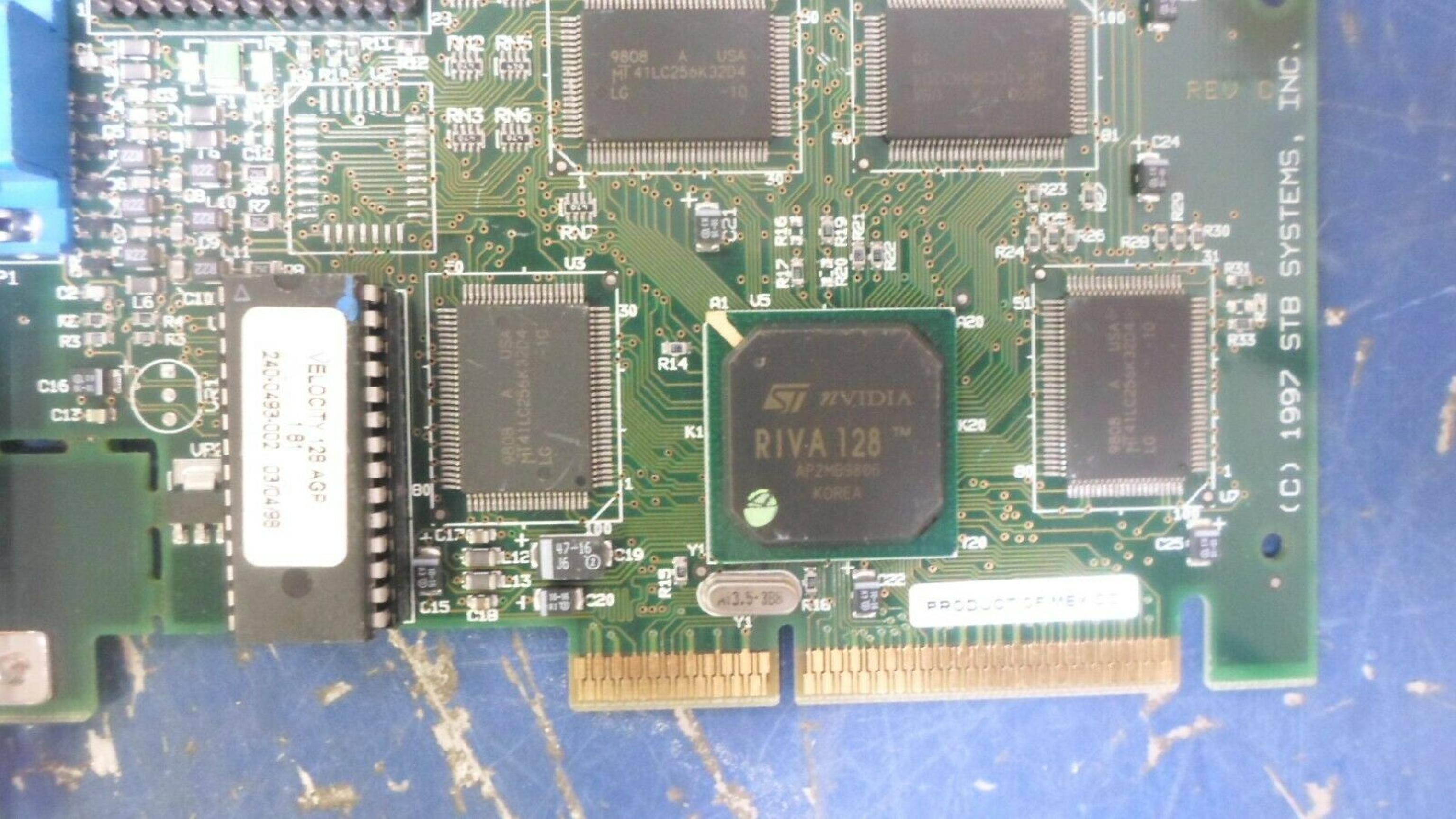 STB SYSTEMS INC 210-0276-00X 4MB AGP VIDEO CARD WITH VGA OUTPUT NVIDIA RIVA 128ZX NV3T 8MB V-128NO/TV95/1X 128 RAM VELOCITY