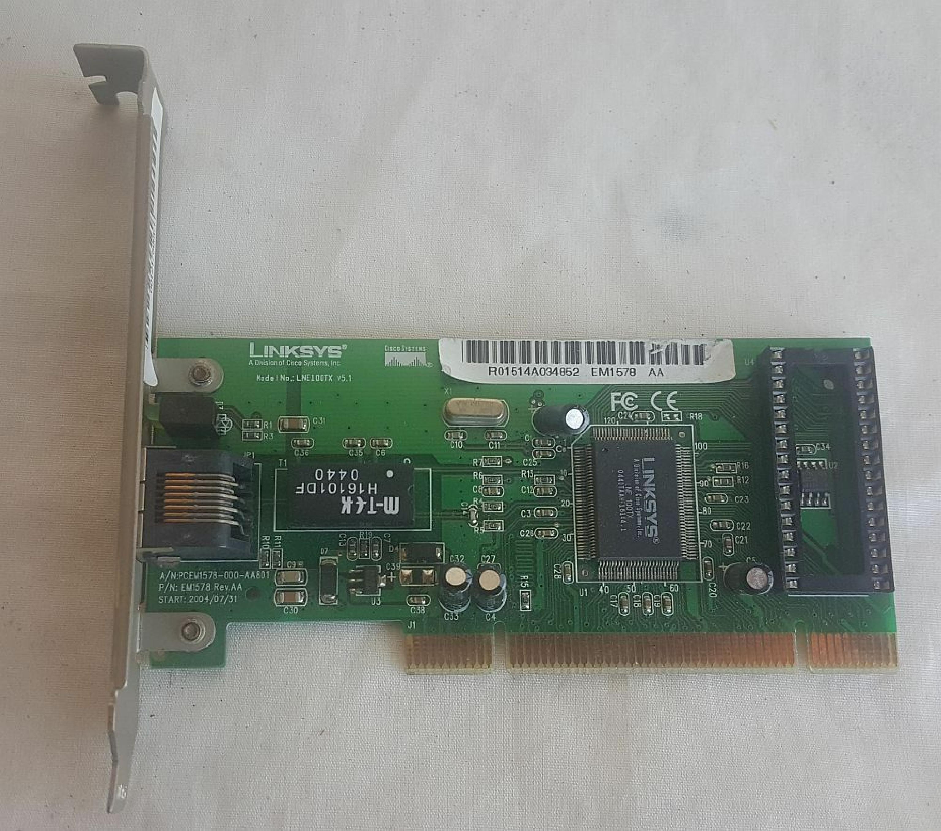 LINKSYS EM1578 PCI 10/100BASE TX LAN NETWORK CARD ETHERNET ETHERFAST 10/100