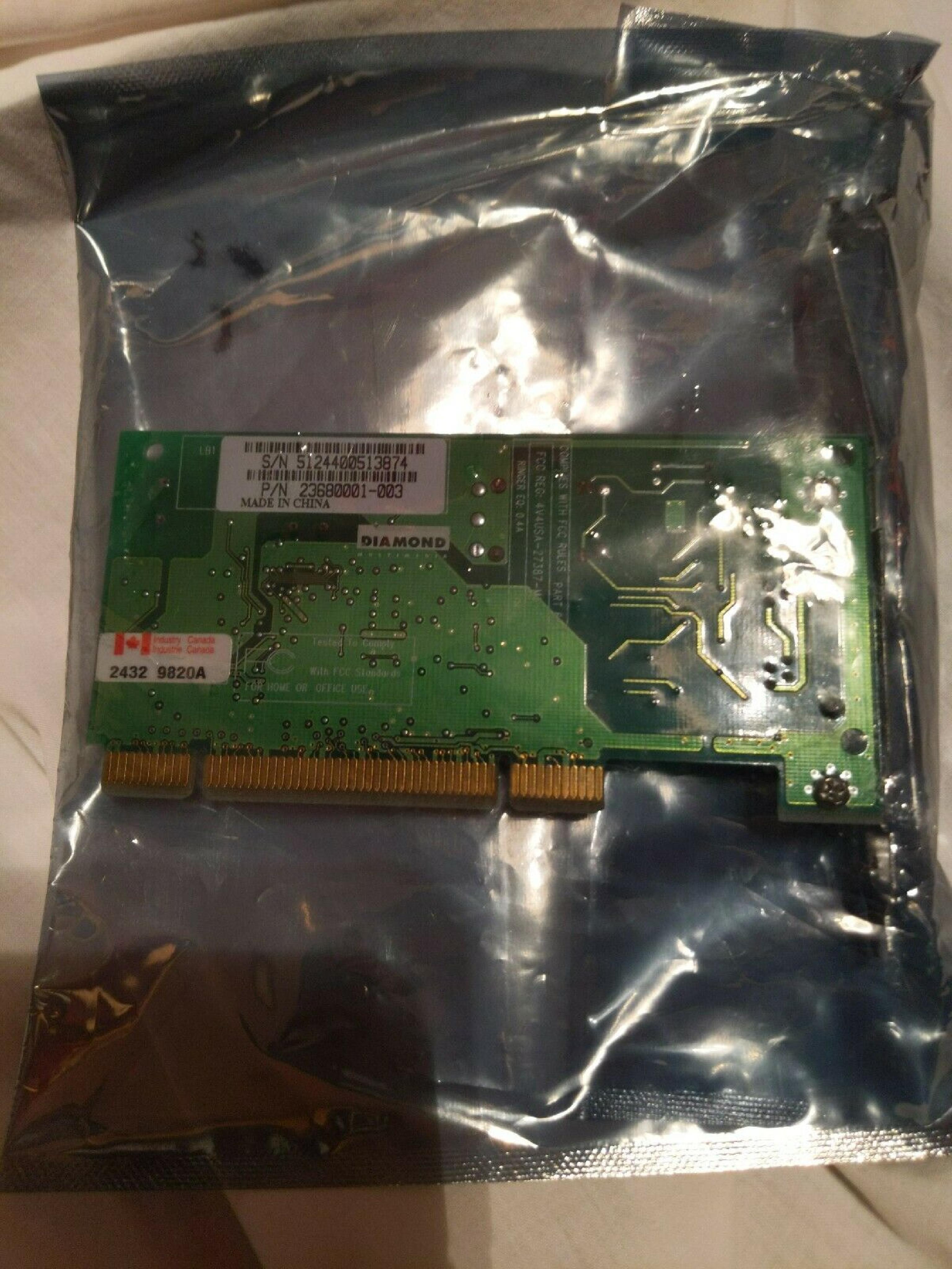 DIAMOND 23680001-003 FAX-MODEM PCI CARD