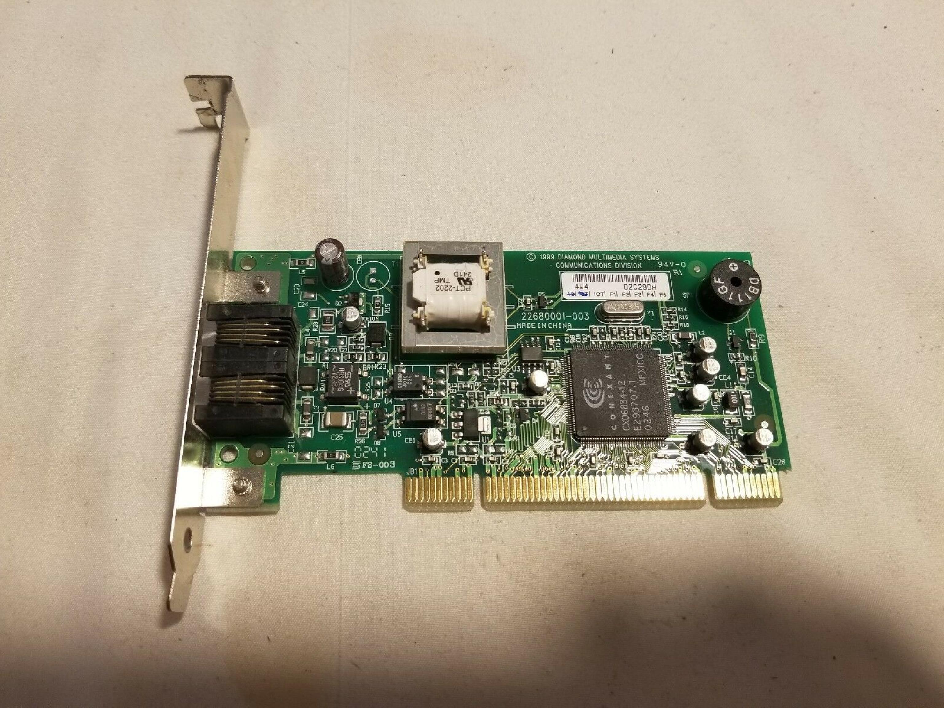 DIAMOND 22680001-003 FAX-MODEM PCI CARD