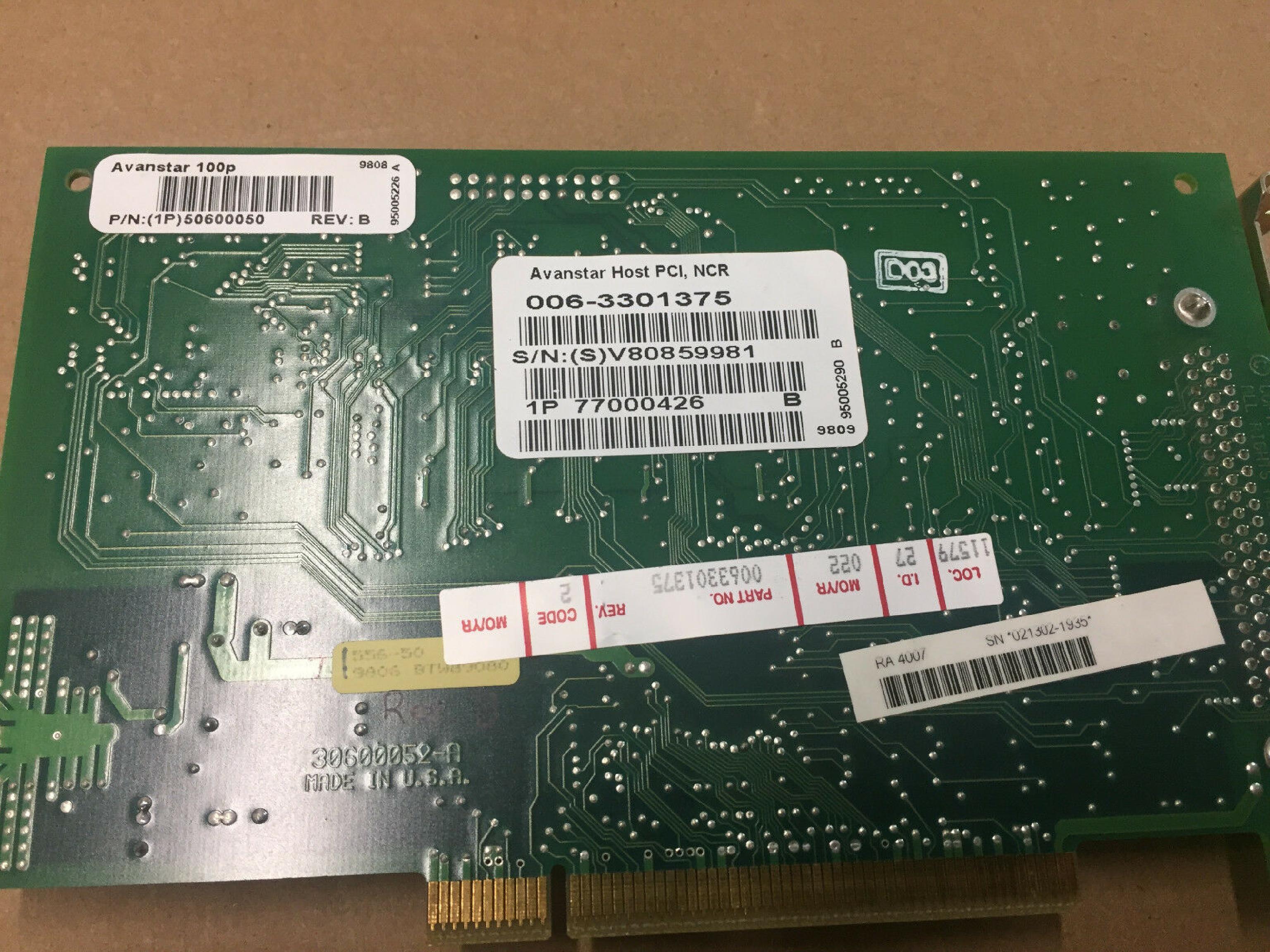 NCR 006-3301375 AVANSTAR HOST PCI 100P