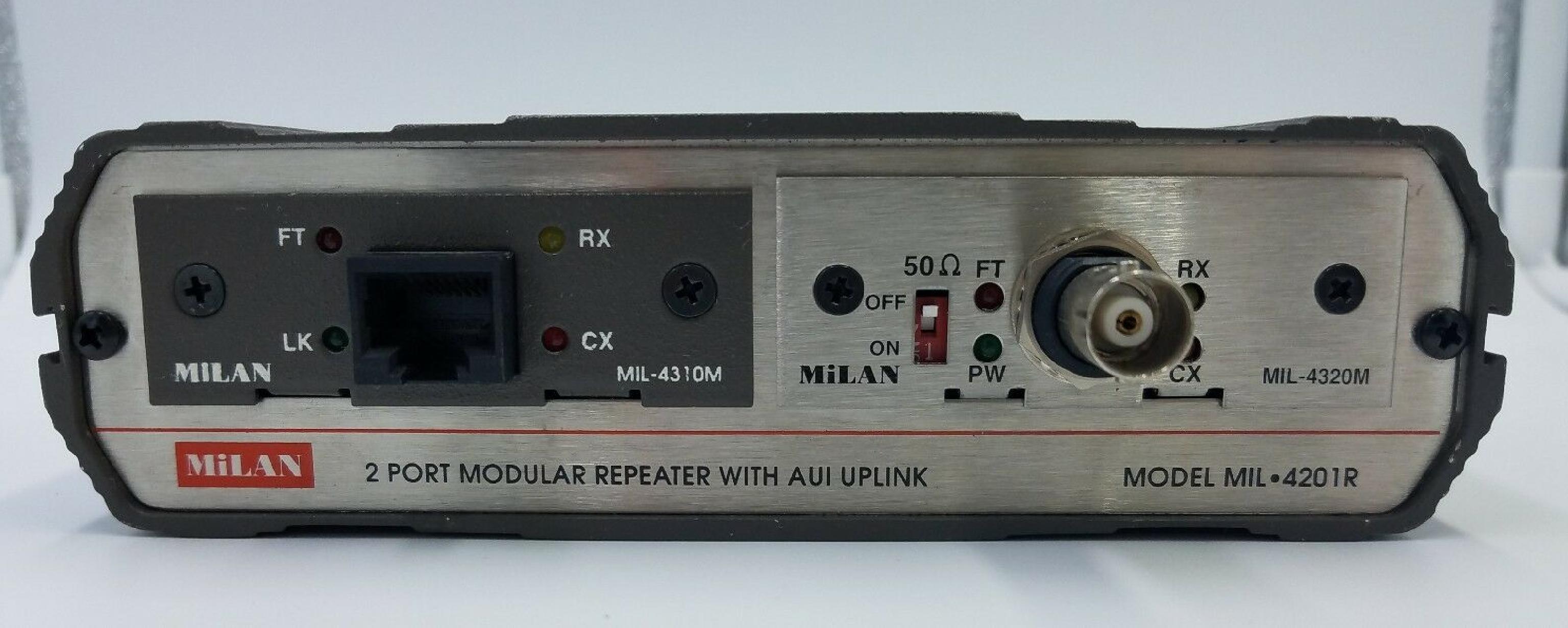 MILAN / DIGI INTERNATIONAL MIL-4201R 2 PORT MODULAR REPEATER WITH AUI UPLINK 3