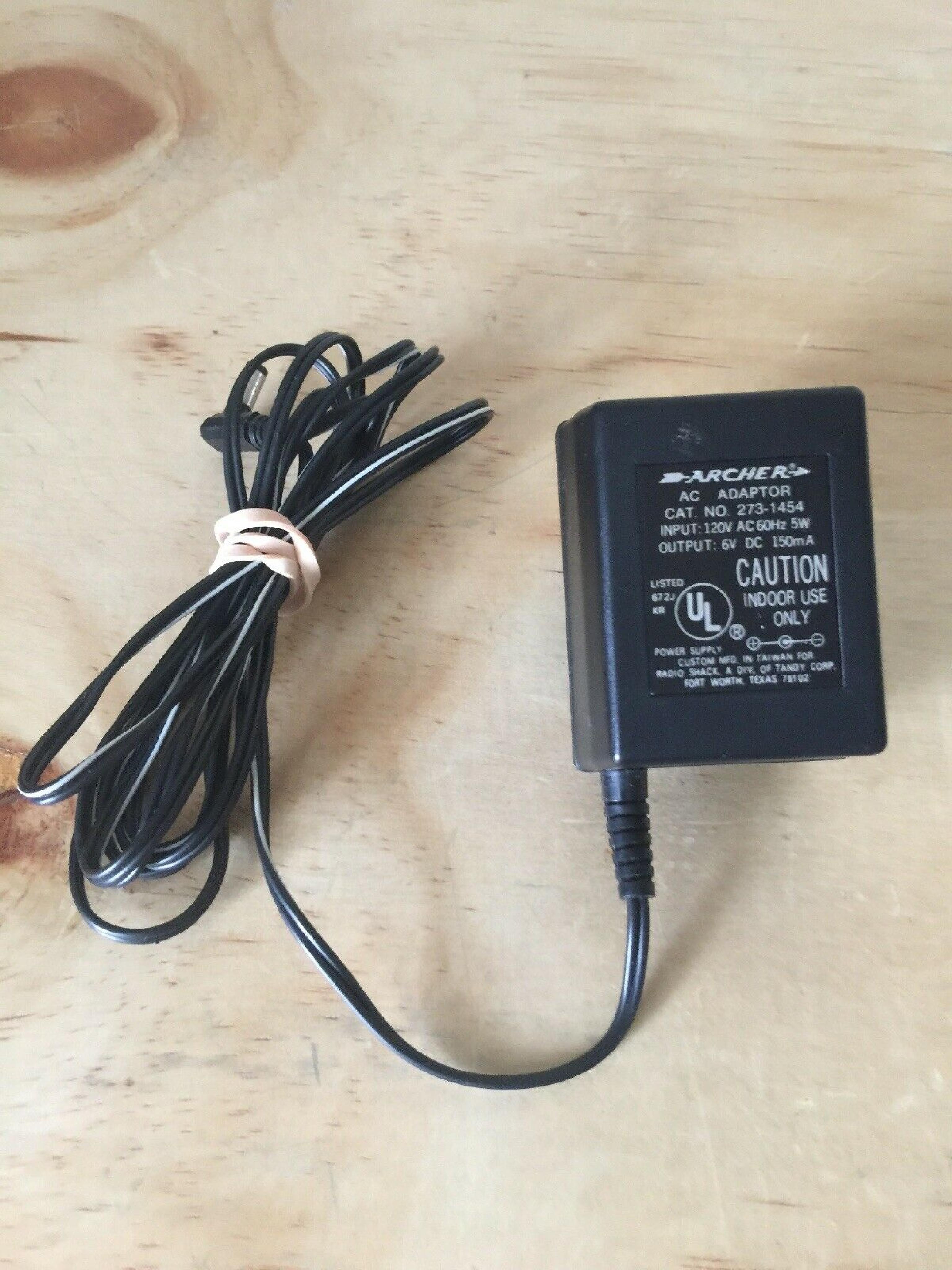 ARCHER 273-1454 AC ADAPTER 6V .15A CUT WIRE DC 150MA