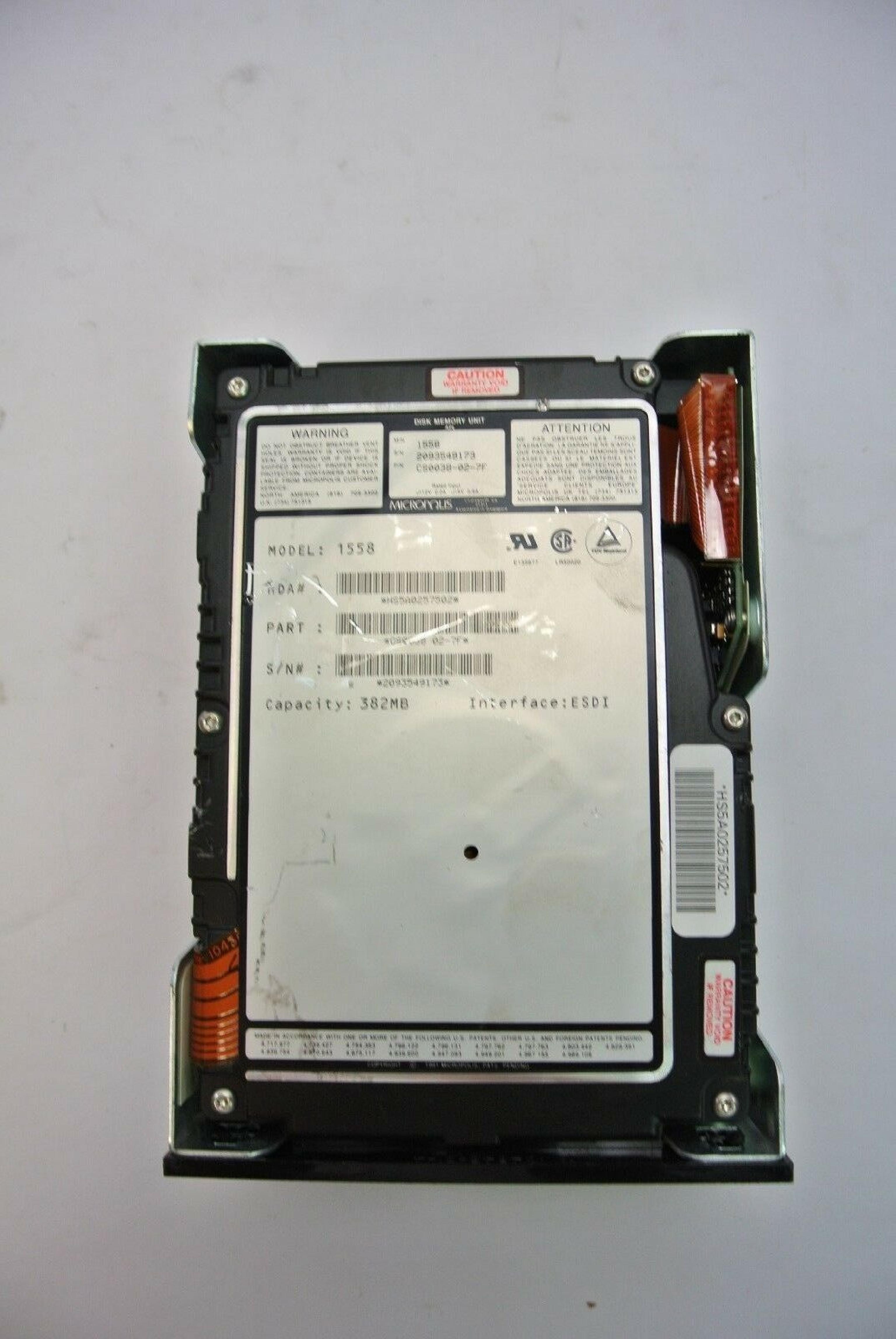 MICROPOLIS 1558 338MB ESDI HARD DRIVE FULL HEIGHT 5.25