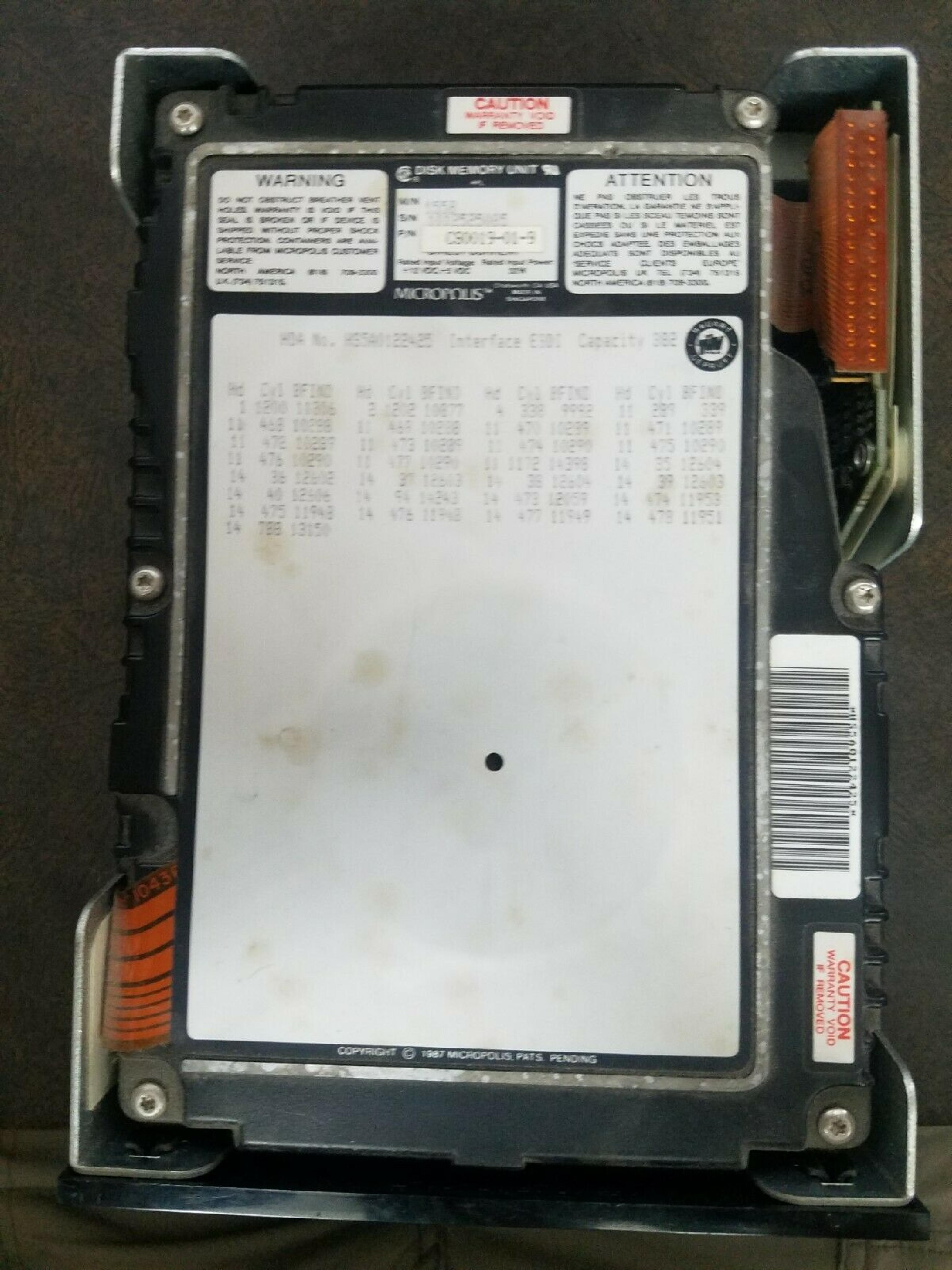 MICROPOLIS 1558 338MB ESDI HARD DRIVE FULL HEIGHT 5.25