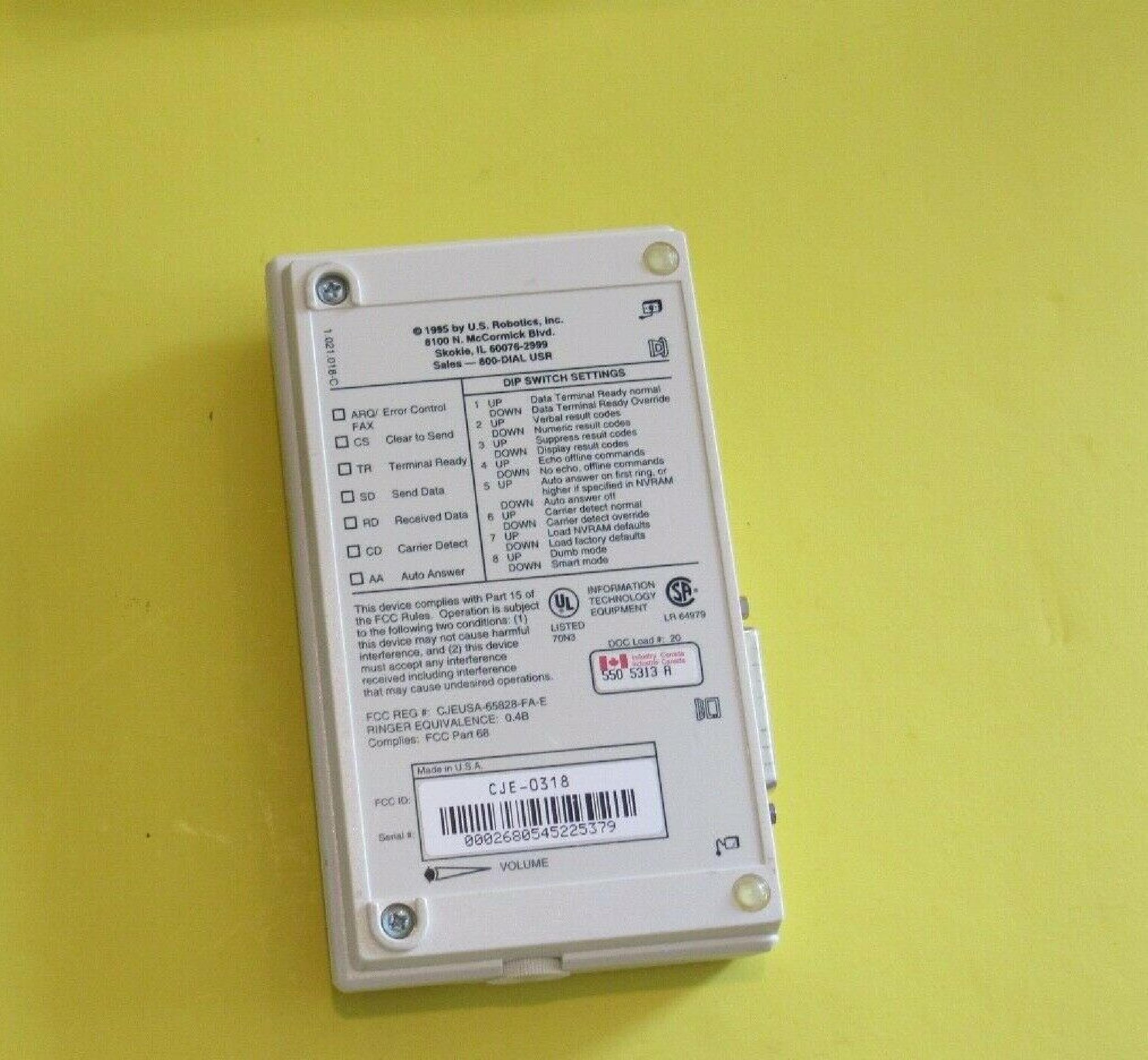 US ROBOTICS / USR CJE-0318 SPORTSTER 14,400 MODEM CCITT V.32 BIS WITH V.42 BIS EXTERNAL MODEM