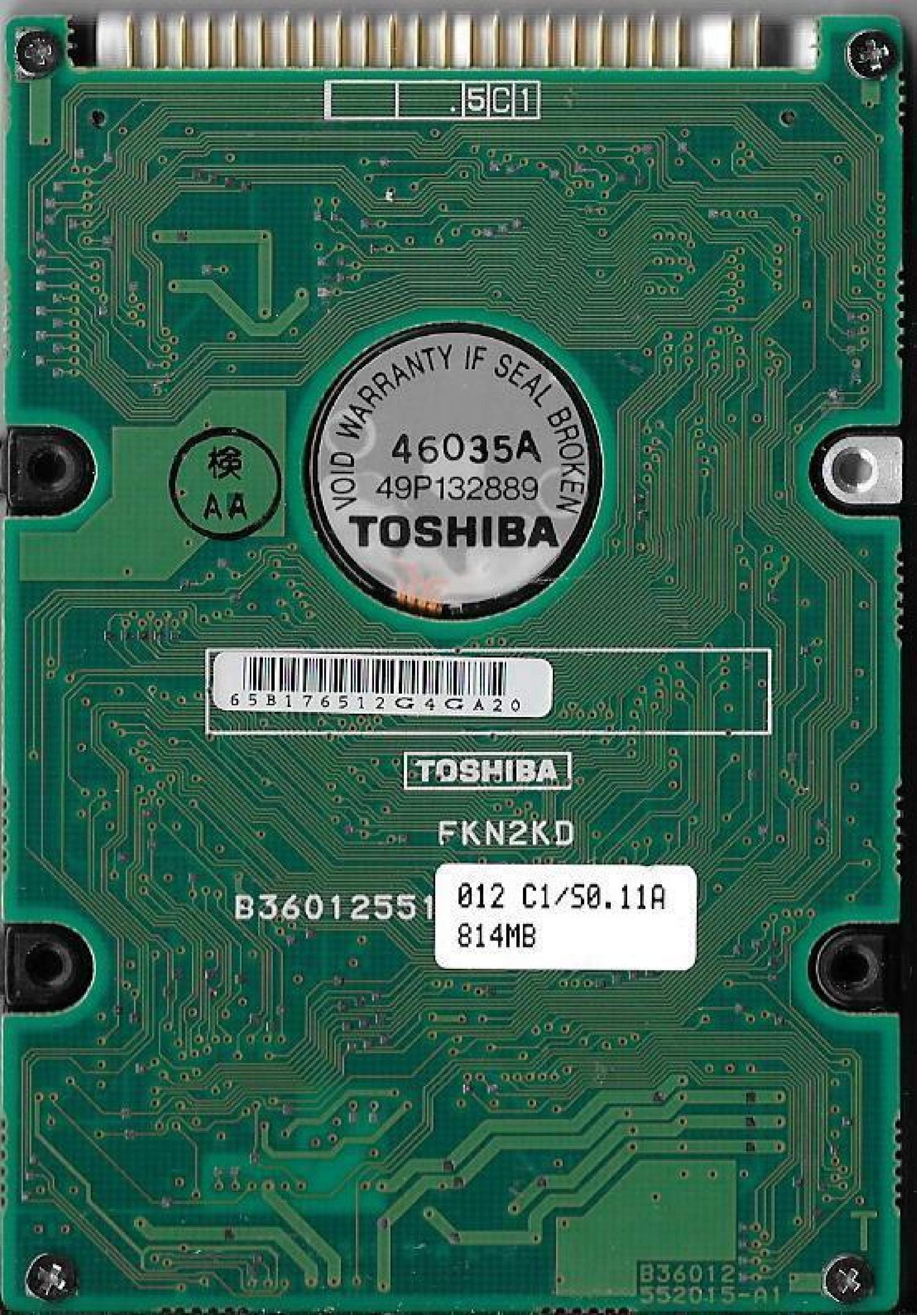 TOSHIBA / IBM HDD2517 LEGACY DRIVE 814MB AT 2.5 INCH HARD 810MB 12MM 2.5INCH