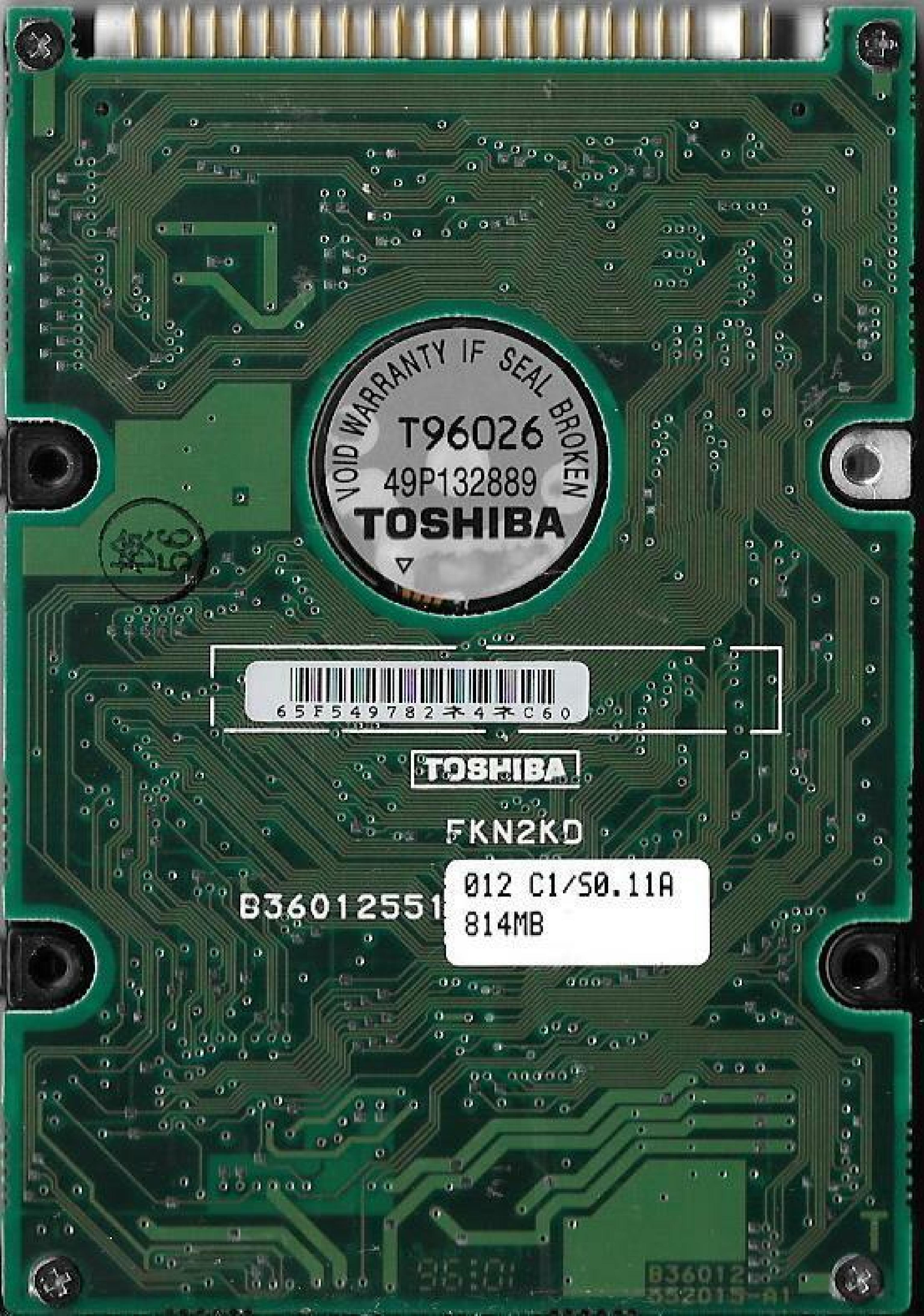 TOSHIBA / IBM HDD2517 LEGACY DRIVE 814MB AT 2.5 INCH HARD 810MB 12MM 2.5INCH