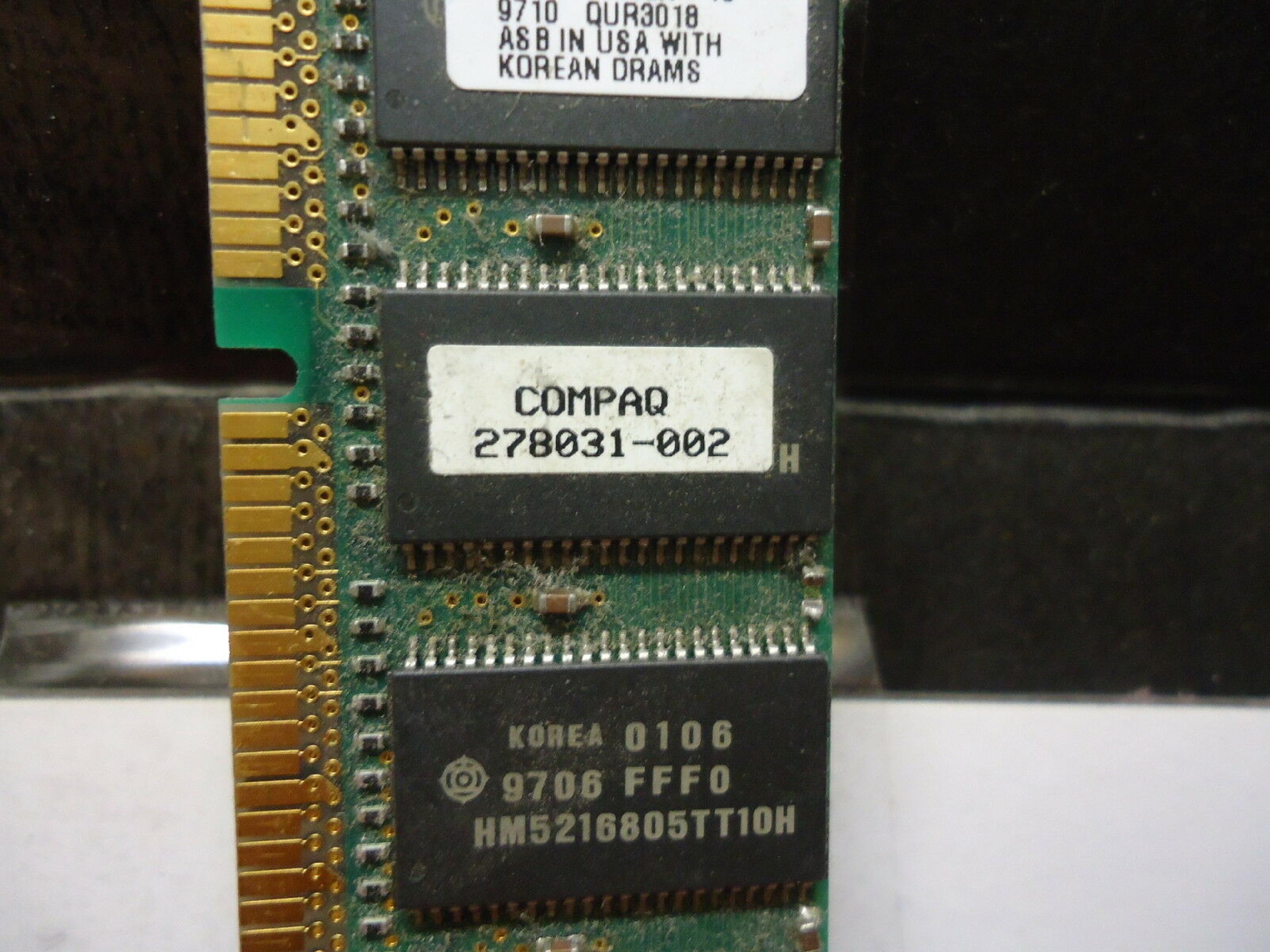 COMPAQ / HEWLETT PACKARD / HP 278031-002 32MB SDRAM DIMM 66MHZ SYSTEM BOARD