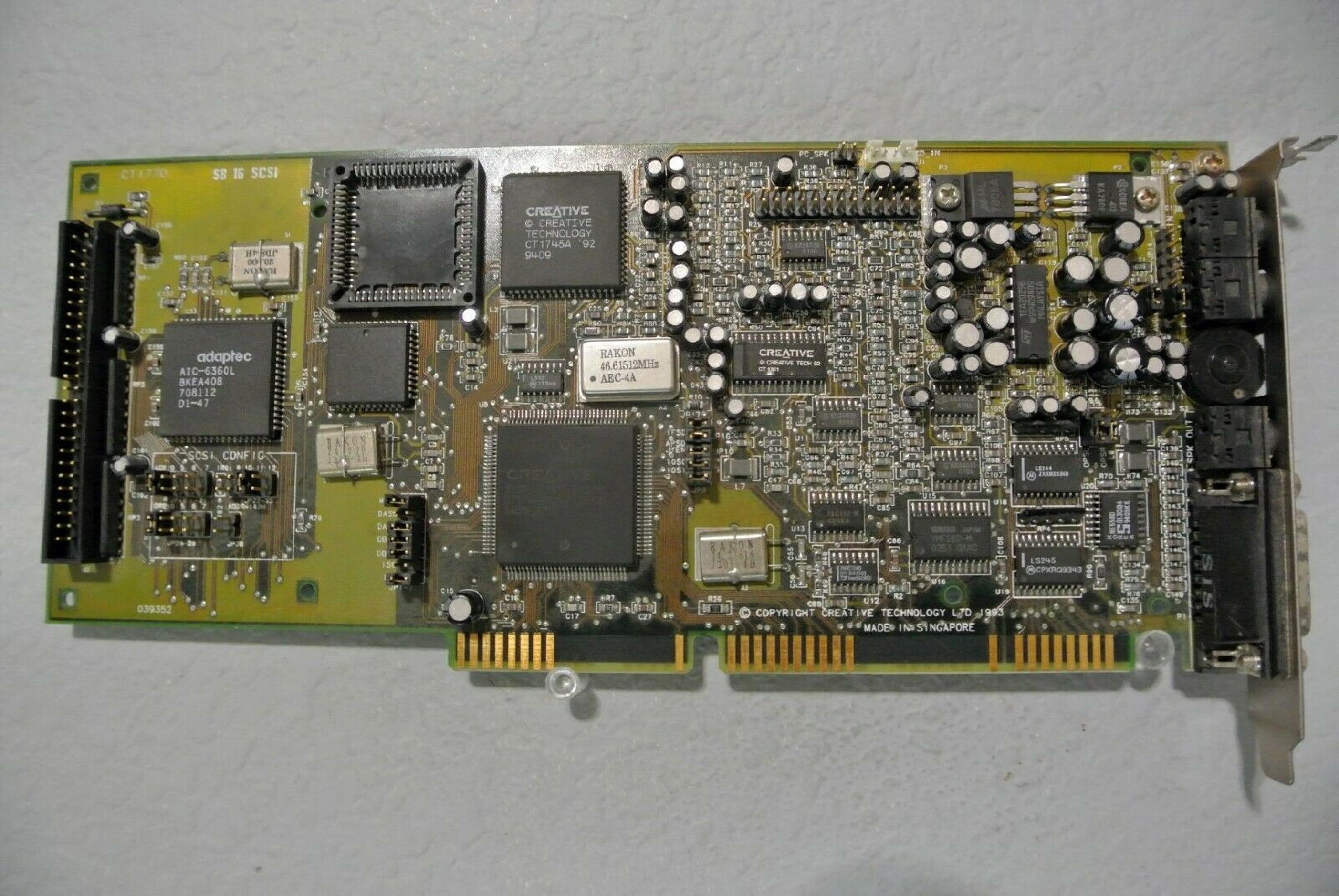 CREATIVE LABS CT1770 16BIT ISA SOUND WITH ADAPTEC SCSI BLASTER 16