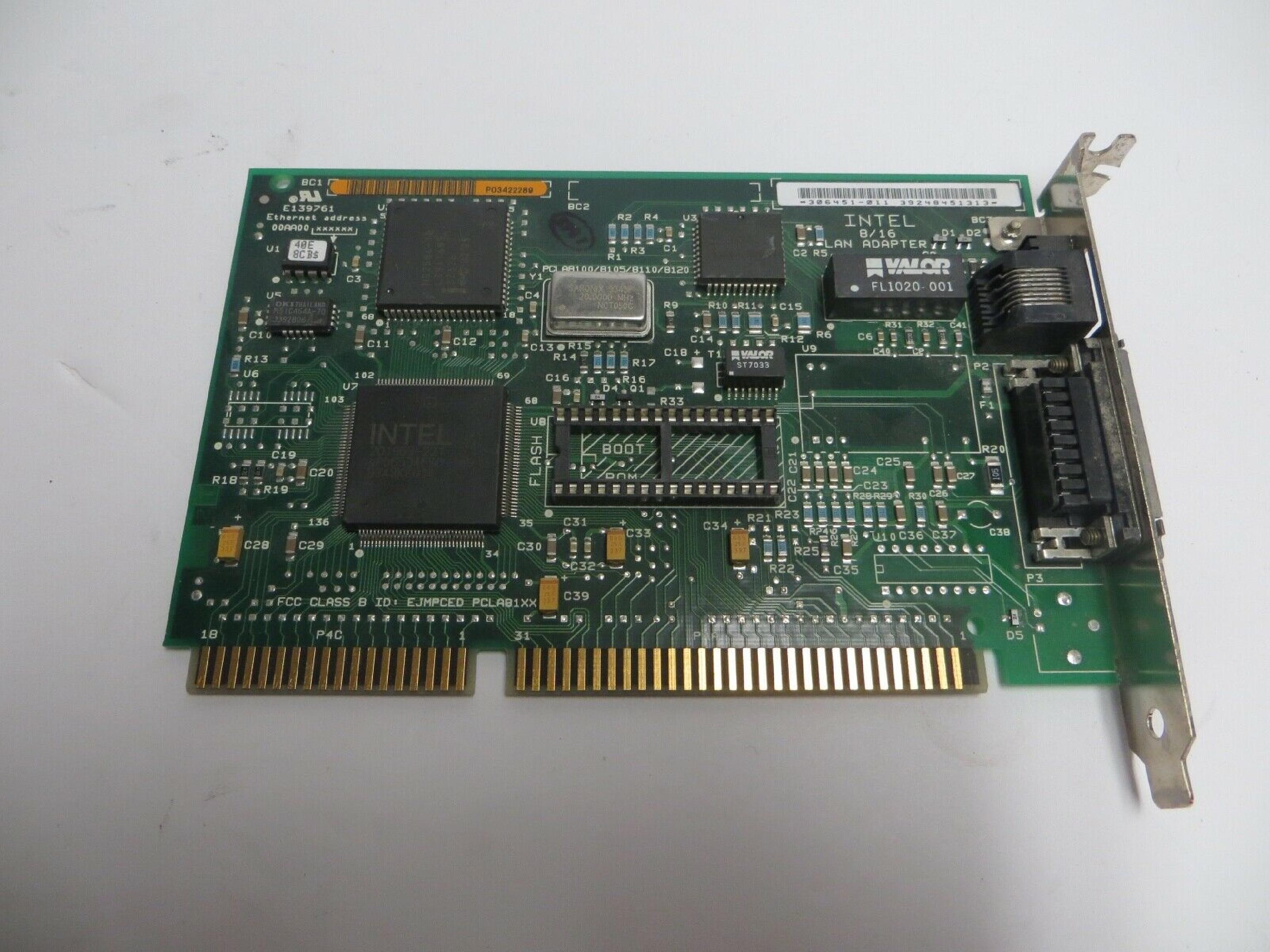 INTEL EJMPCED 16BIT AUI TP ETHERNET EHER EXPRESS PB307708-004 JCI-S2S E139761