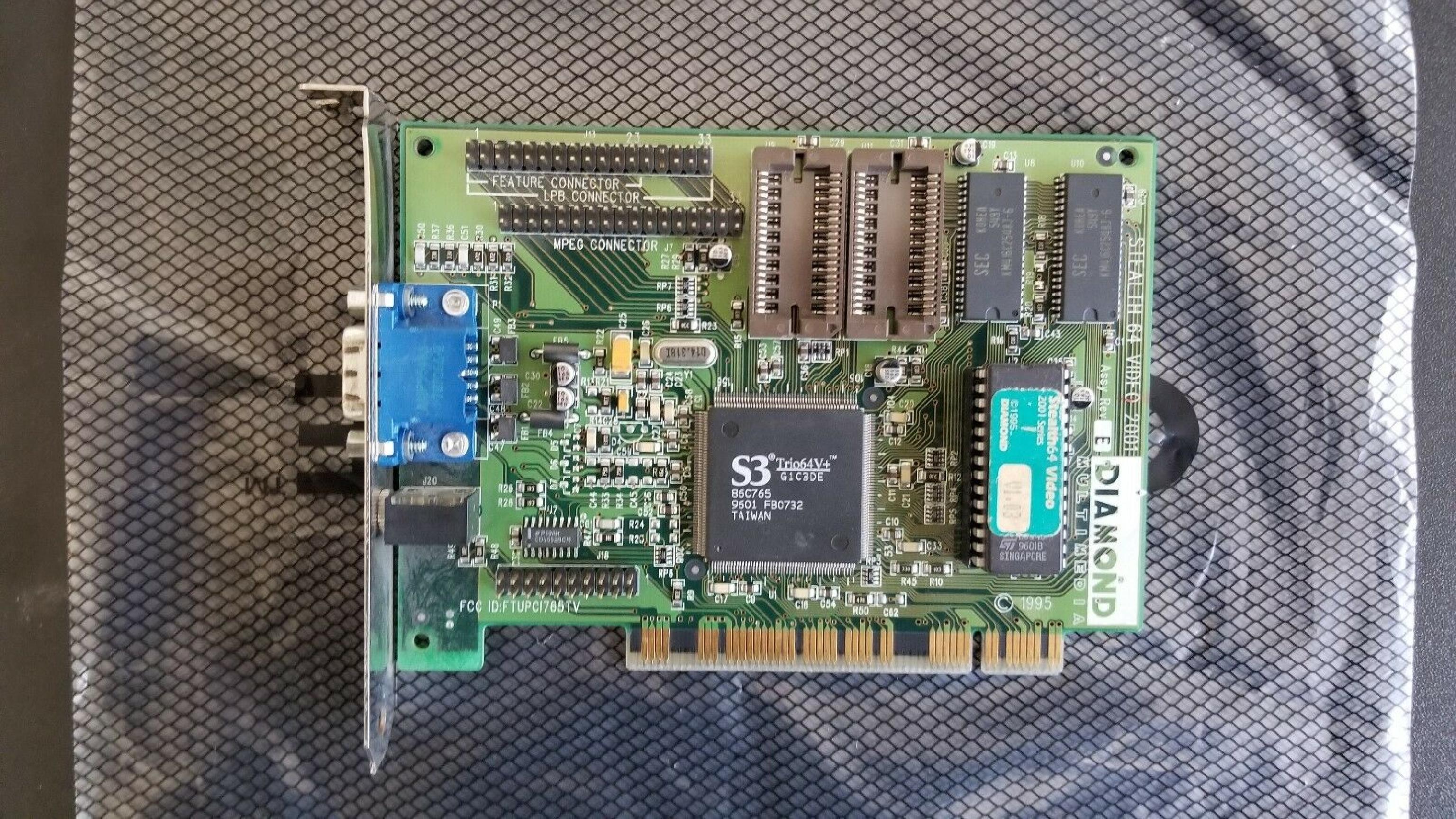 DIAMOND MULTIMEDIA SYSTEMS FTUPCI765TV PCI VGA S3 TRIO64V+ 2MB RAM