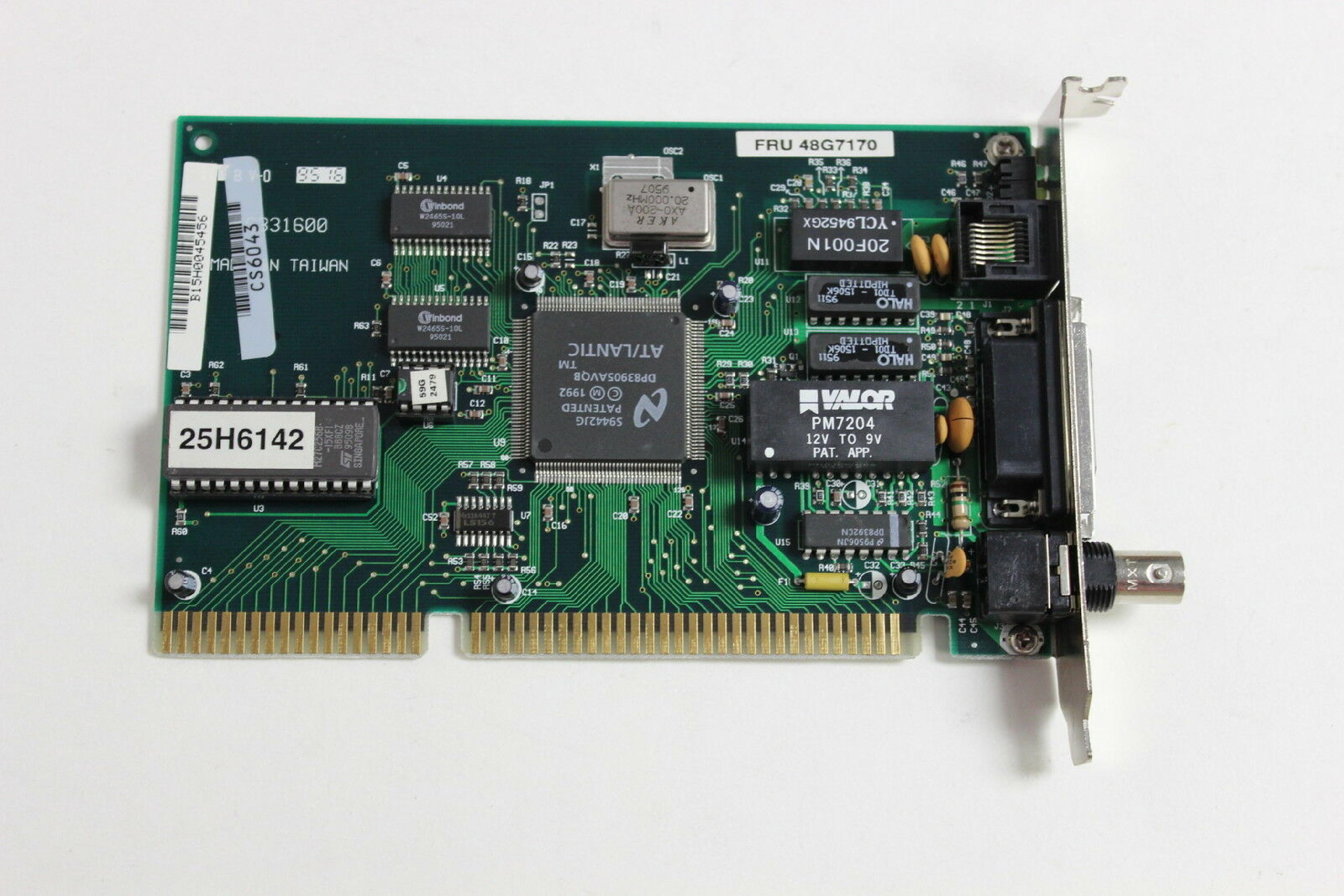 IBM 48G7170 16BIT ISA ETHERNET BNC TP AUI