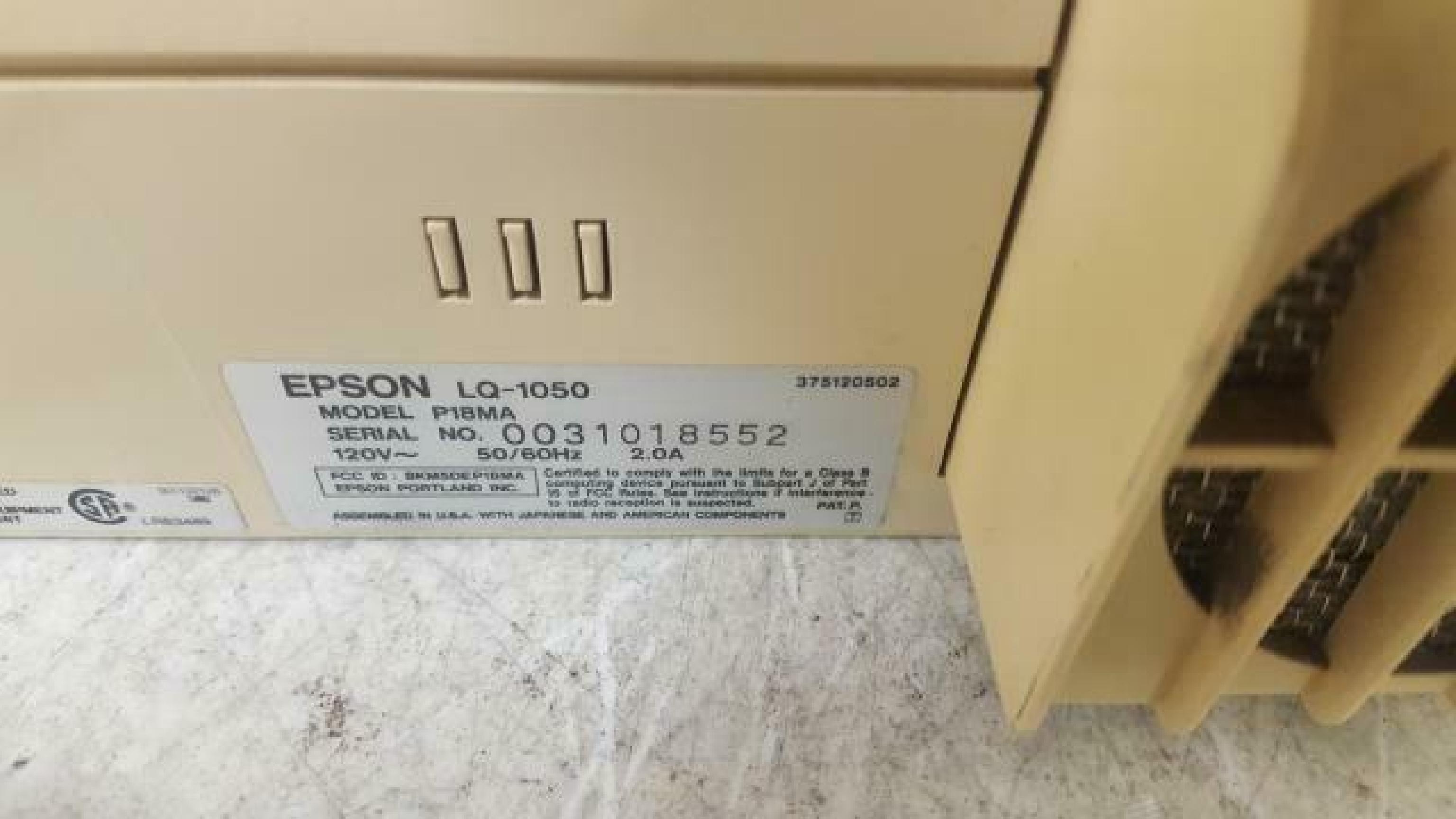 IBM / EPSON P18MA TESTED 2016, LQ-1050 DOT MATRIX PRINTER WIDE CARRIAGE