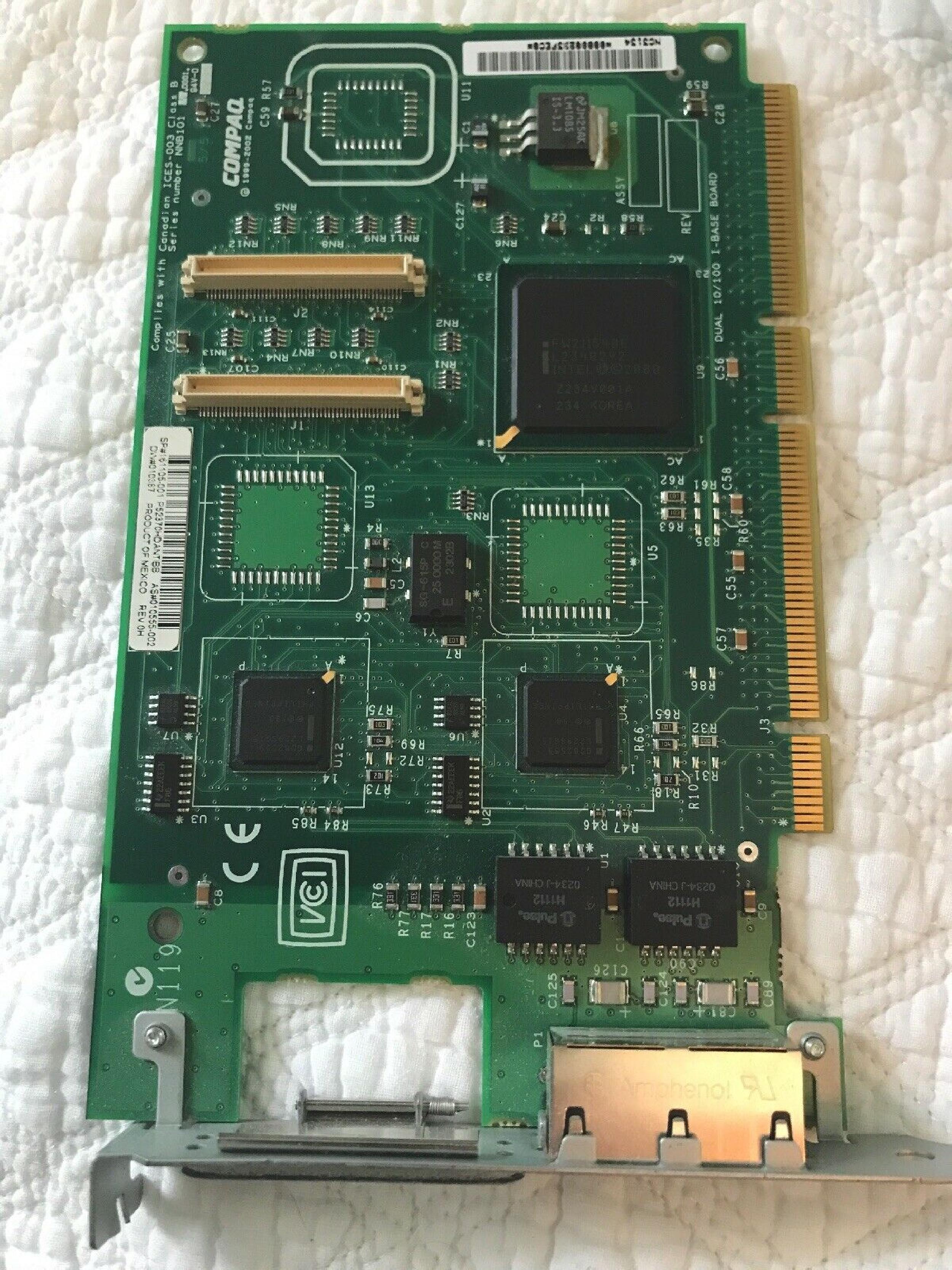 COMPAQ / HEWLETT PACKARD / HP 161105-001 10/100 DUAL-CHANNEL 64-PCI NIC ETHERNET ADAPTER PCI DUAL NETWORK CARD PORT FAST INTERNET 64 BIT BASE BOARD (2) RJ-45 CONNECTORS (UPGRADABLE TO FOUR PORTS)