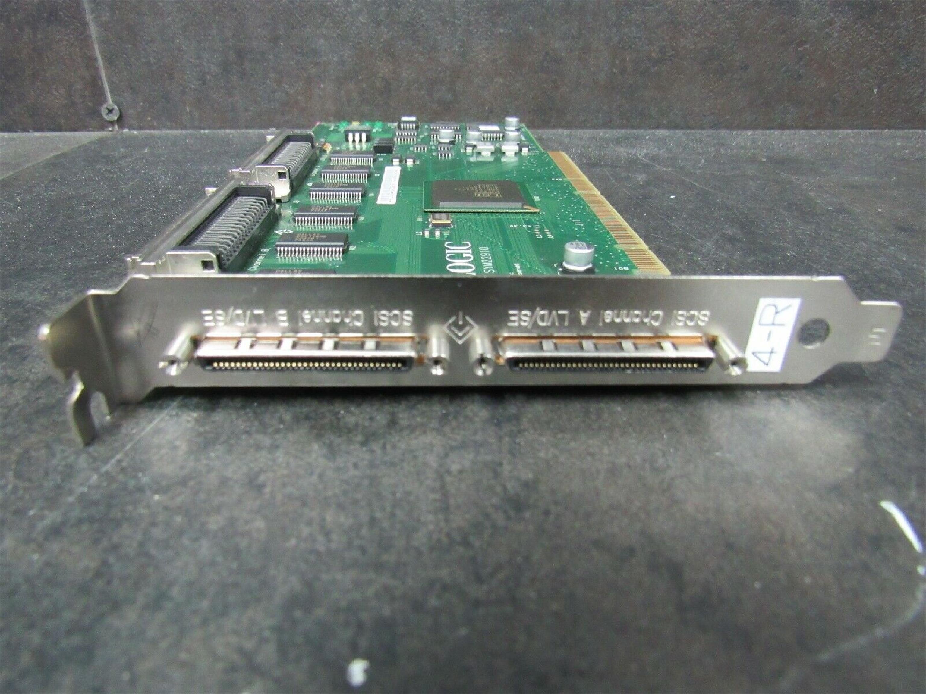 LSI LOGIC / SYMBIOS SYM22910 64BIT PCI DUAL CHANNEL SCSI LVD CARD 64 BIT LVD/SE CONTROLLER U160 PORT