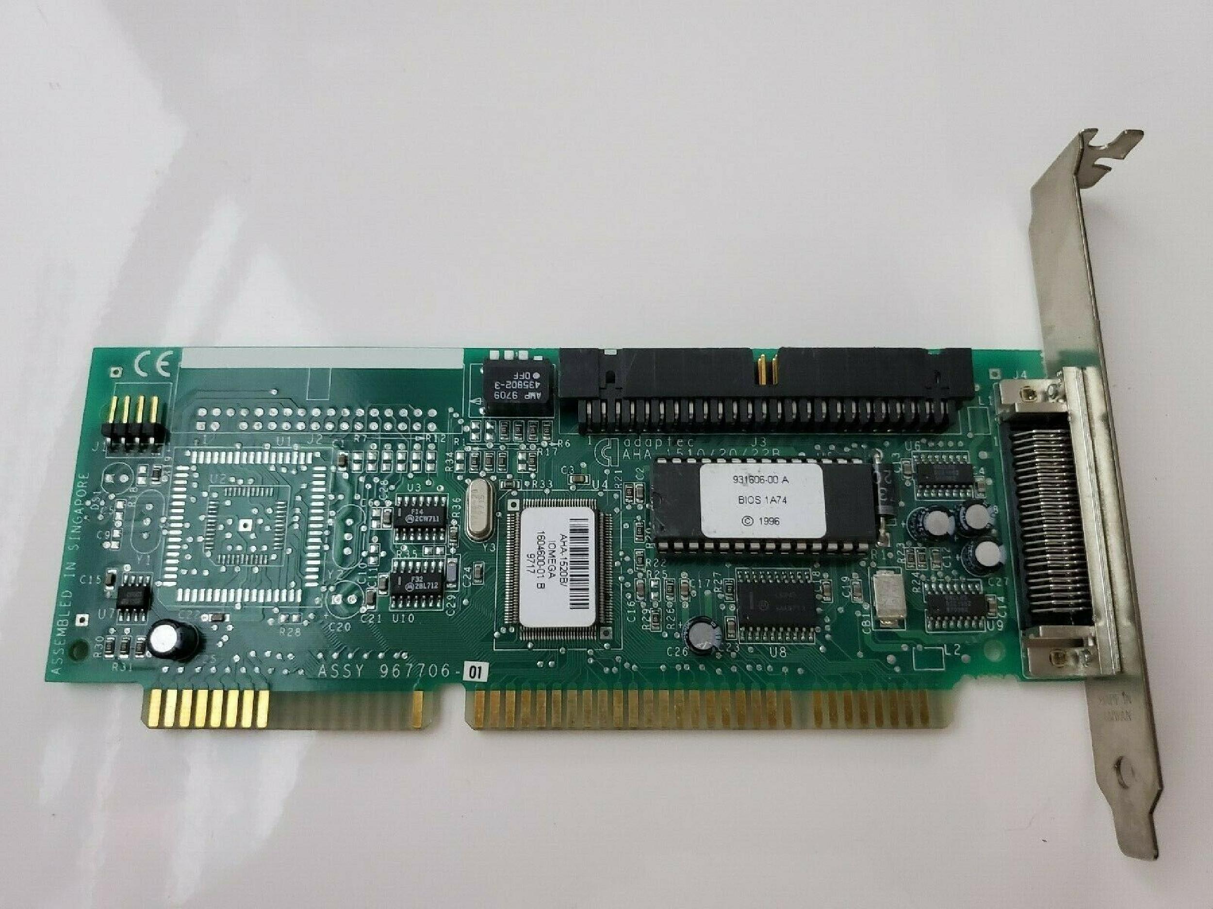 ADAPTEC AHA-1510/20/22B HARD DRIVE AND FLOPPY CONTROLLER CARD