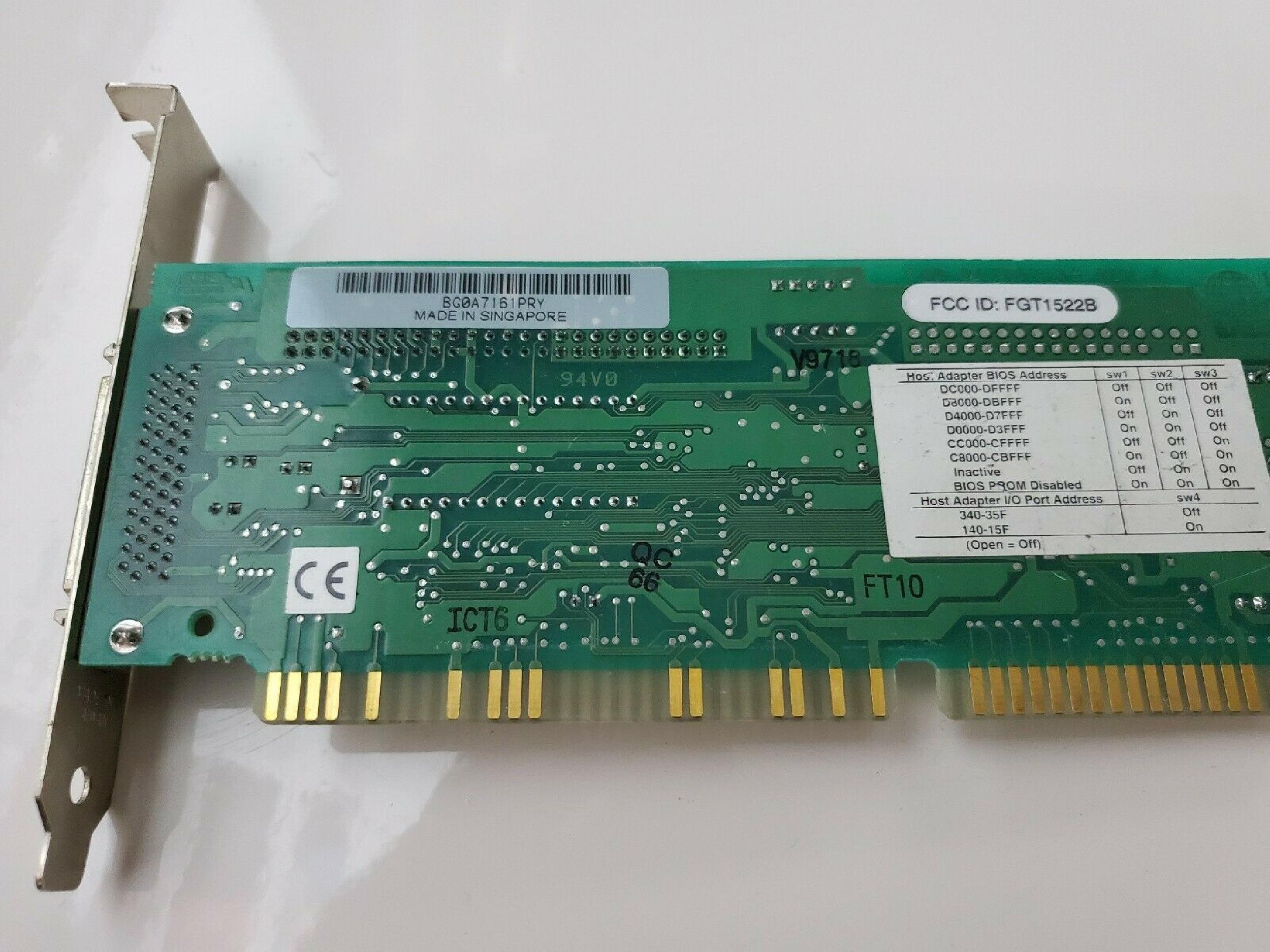 ADAPTEC AHA-1510/20/22B HARD DRIVE AND FLOPPY CONTROLLER CARD