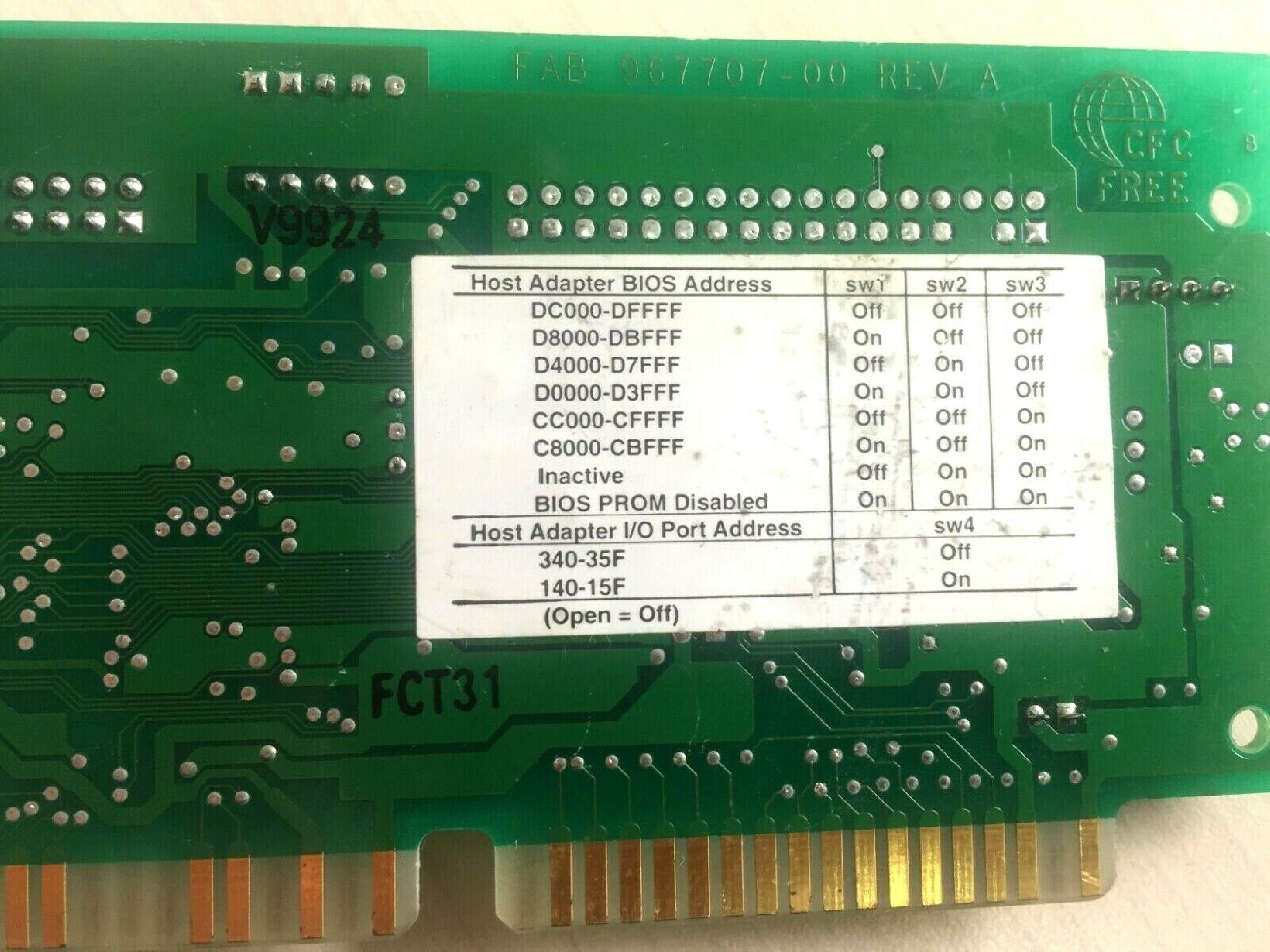 ADAPTEC AHA-1510B HARD DRIVE AND FLOPPY CONTROLLER CARD