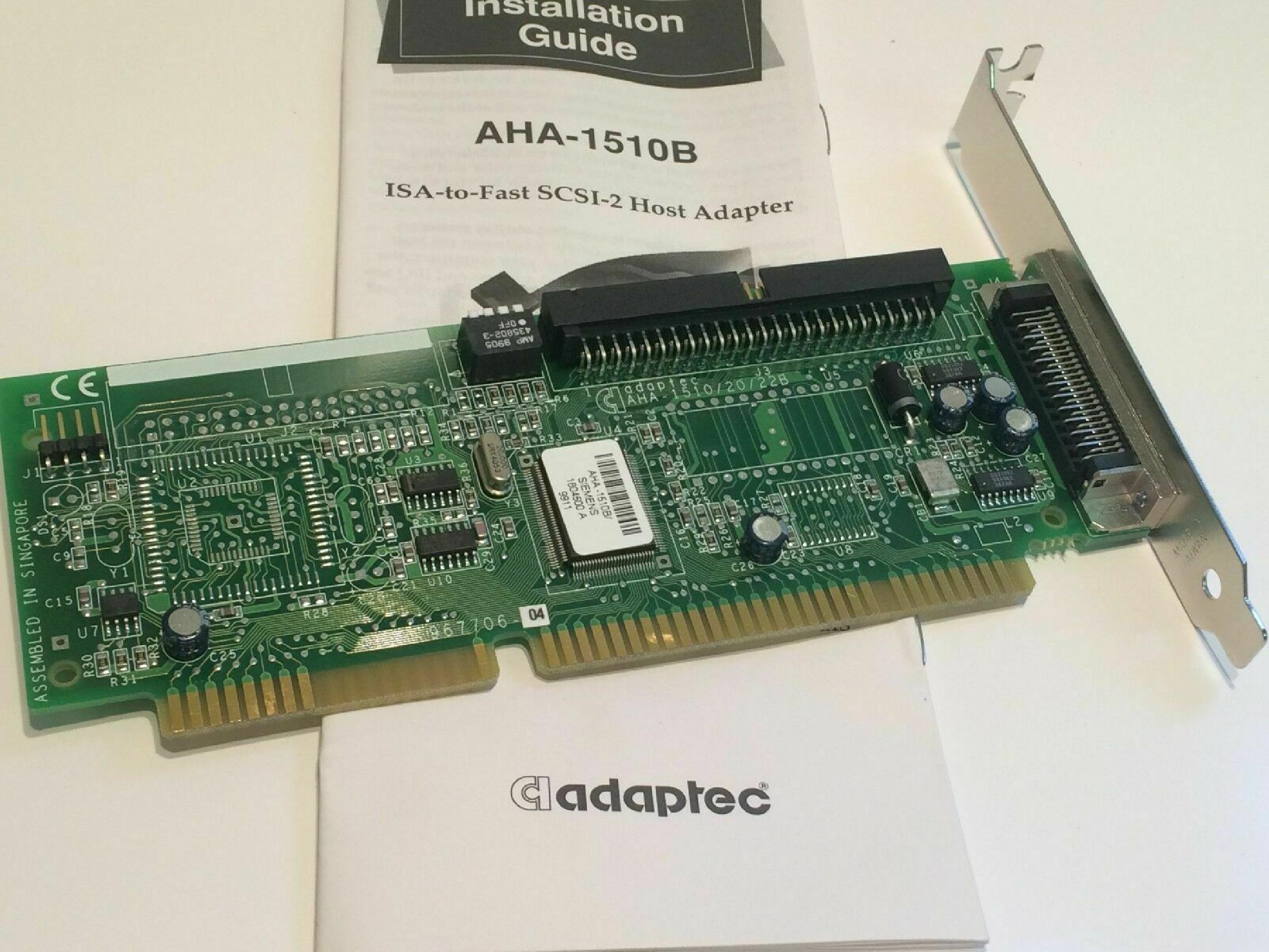 ADAPTEC AHA-1510B HARD DRIVE AND FLOPPY CONTROLLER CARD