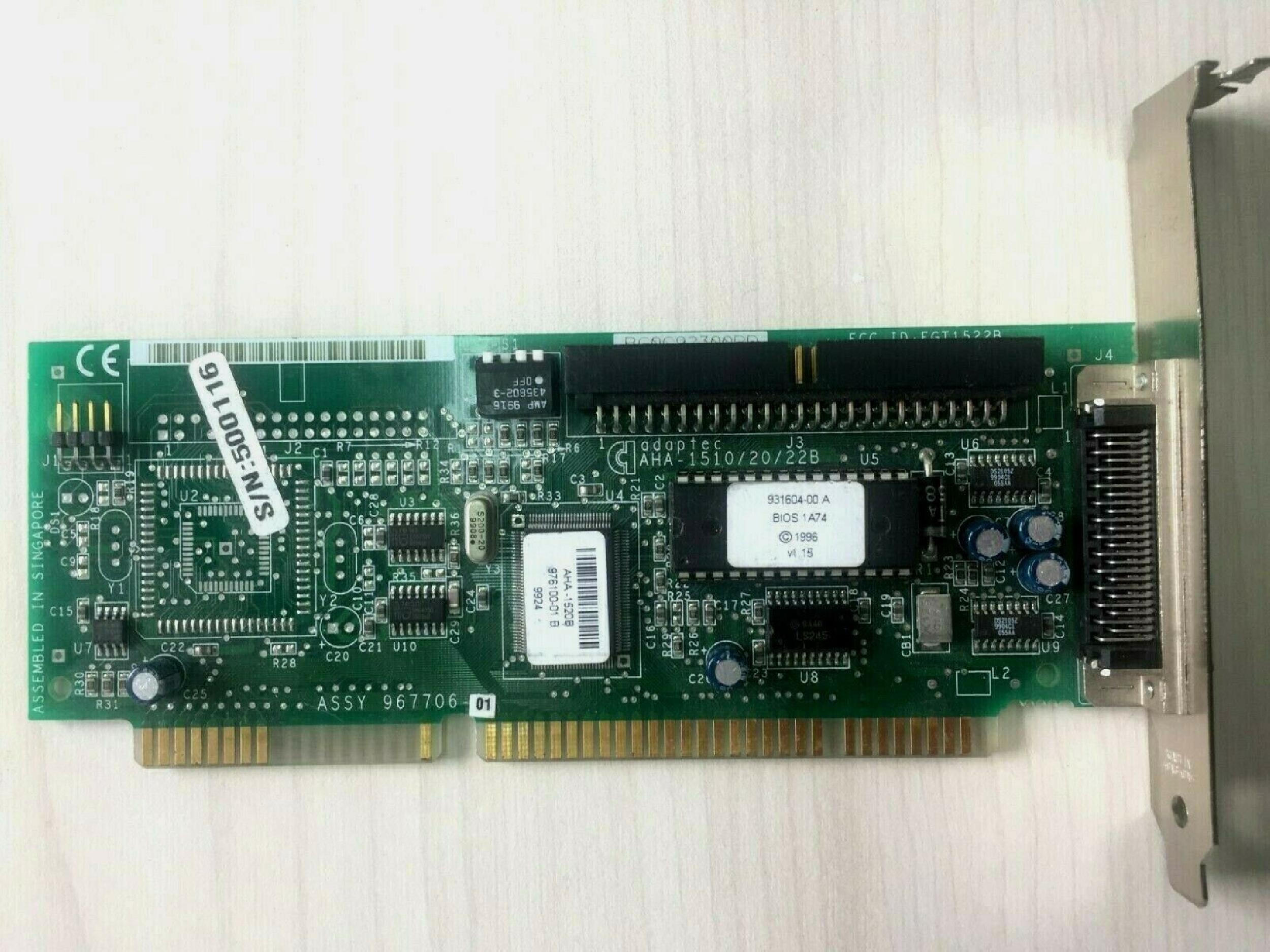 ADAPTEC AHA-1510B HARD DRIVE AND FLOPPY CONTROLLER CARD
