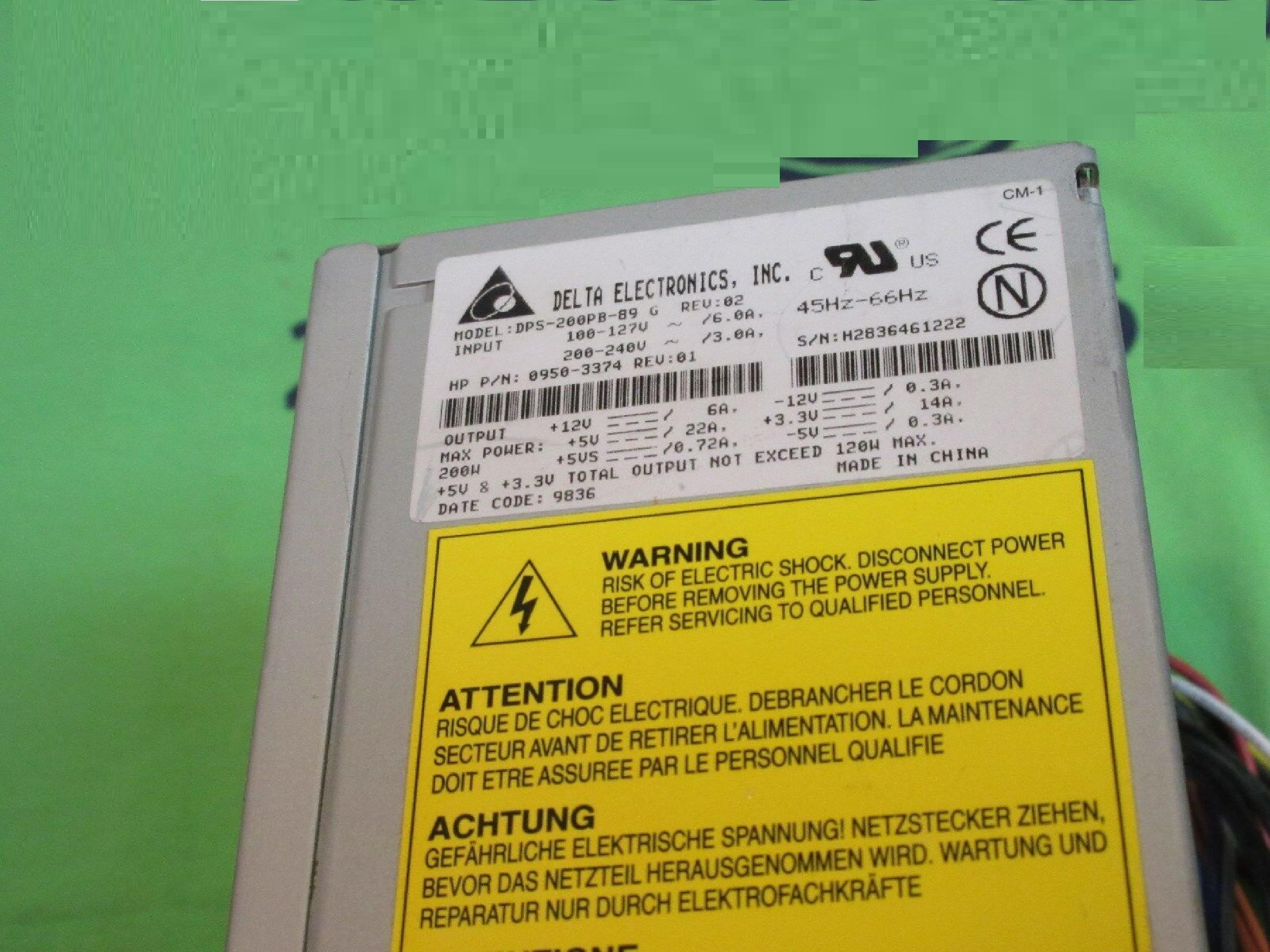 DELTA ELECTRONICS INC DPS-200PB-89G 120W POWER SUPPLY