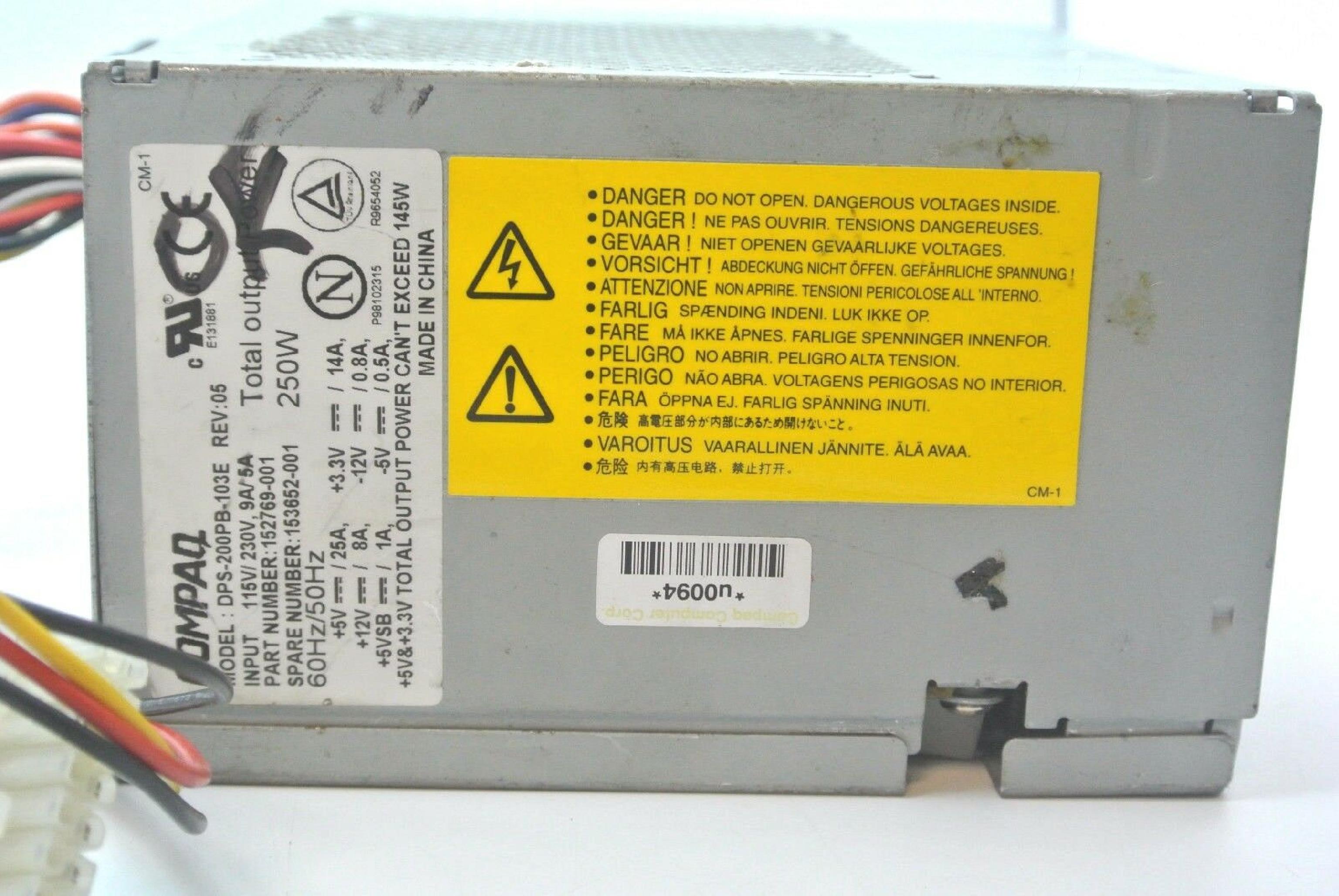 COMPAQ / HEWLETT PACKARD / HP DPS-200PB-103E 250W POWER SUPPLY