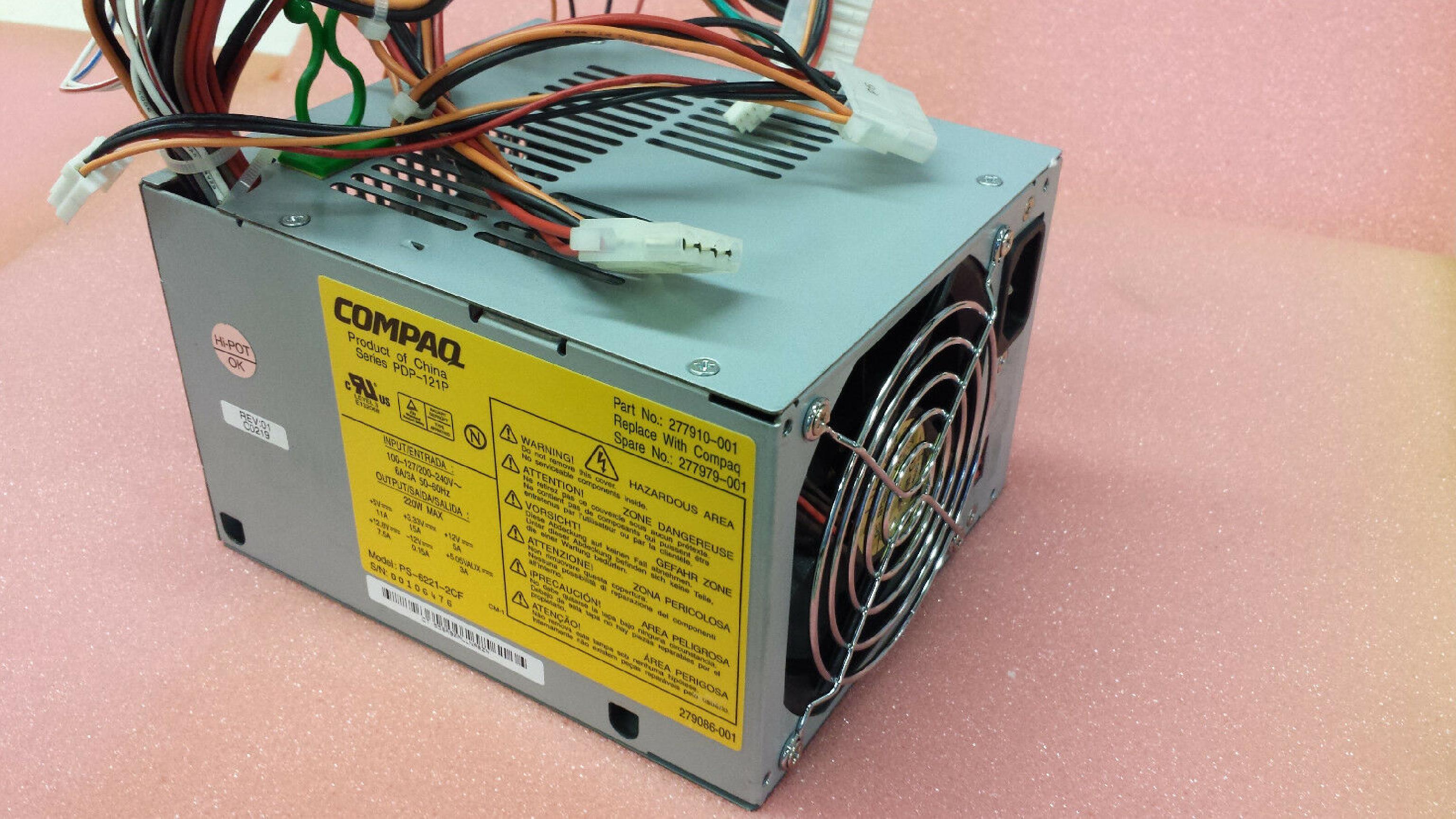 COMPAQ / HEWLETT PACKARD / HP 277979-001 220W POWER SUPPLY ATX