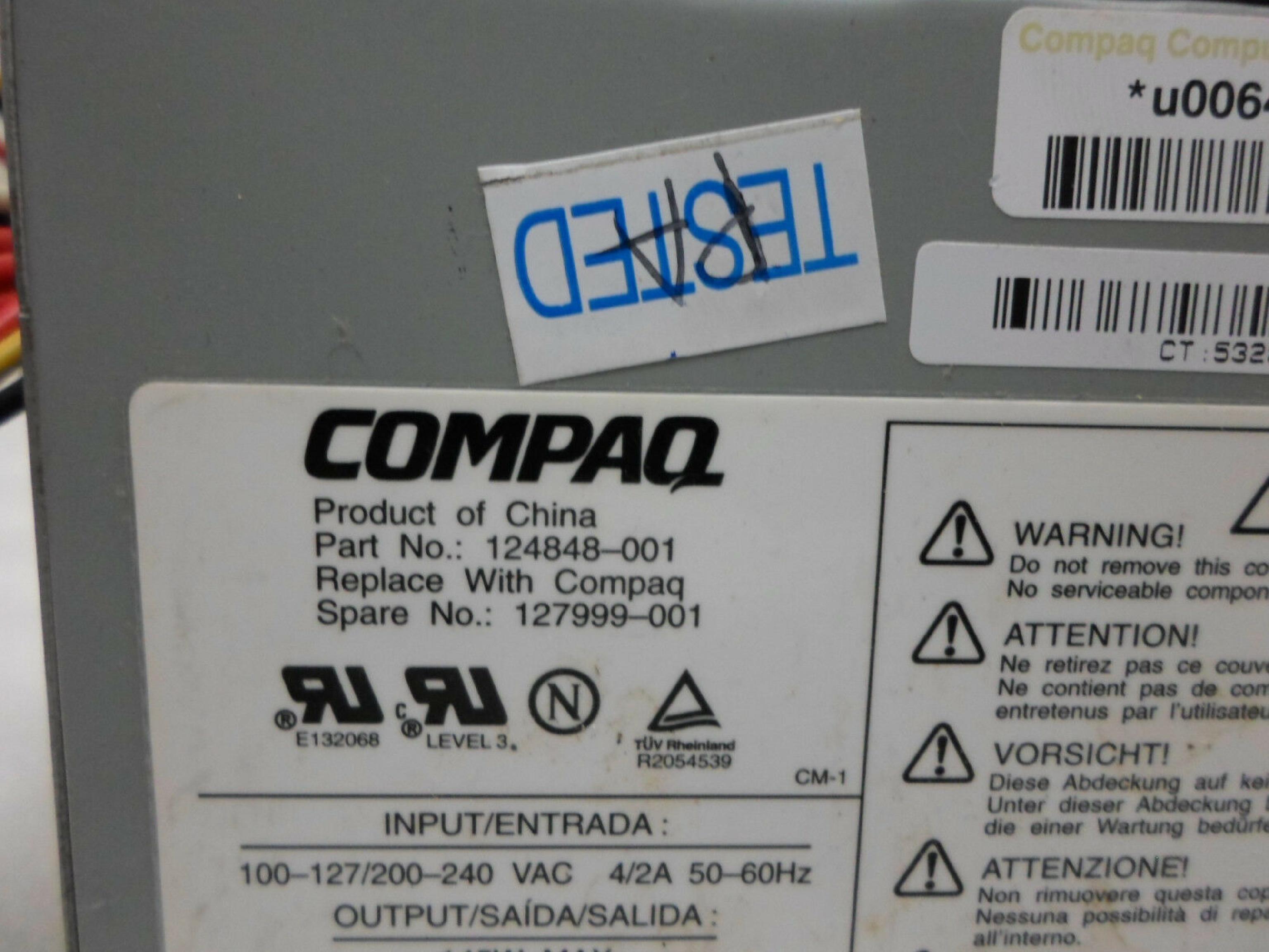 ACBEL / COMPAQ / HEWLETT PACKARD / HP / MITAC 127999-001 250W POWER SUPPLY 145W ATX 145