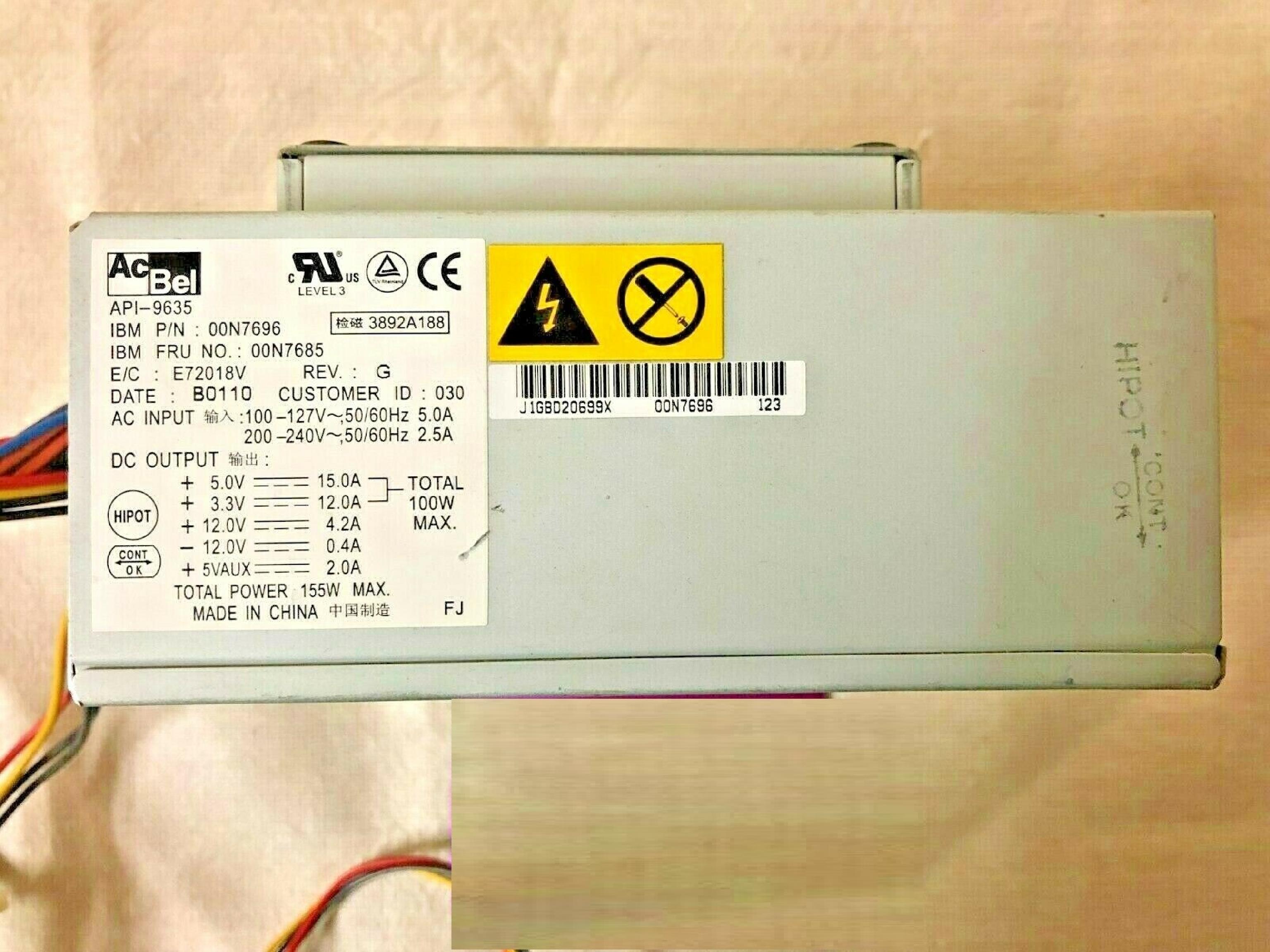 ACBEL API-9635 155W POWER SUPPLY ATX