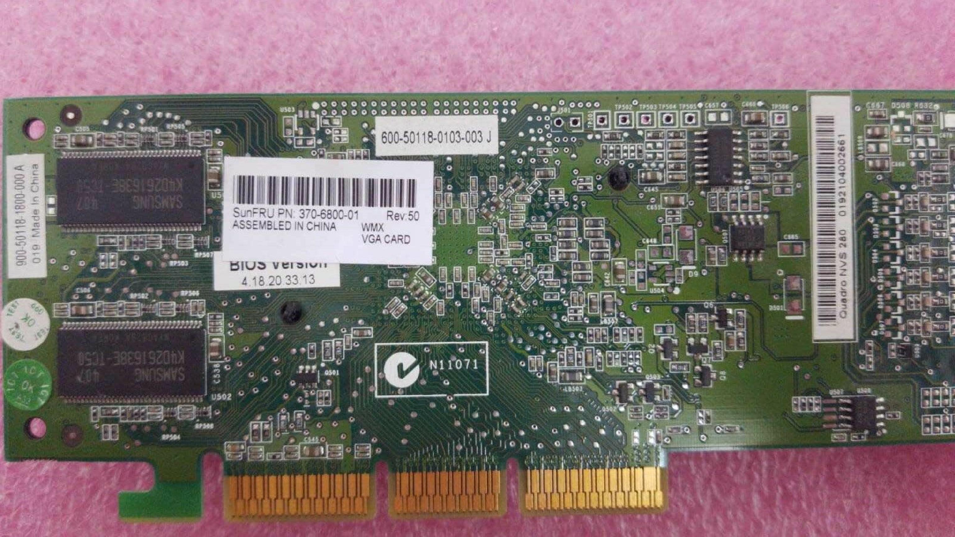 NVIDIA / ATI / PNY 180-10118-0000-A02 AGP VIDEO CARD WITH OUTPUT DMS59 64MB QUADRO NVS 280 DMS-59 DVI OUT